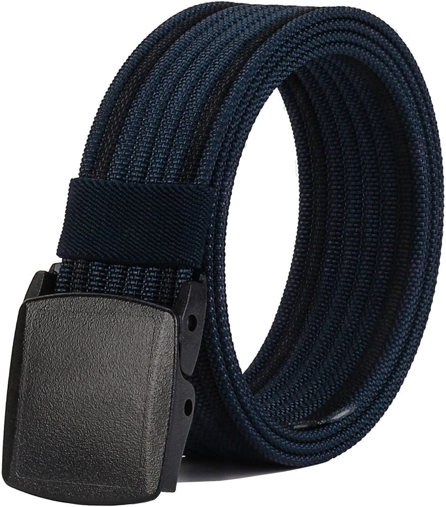 Men'S Nylon Belt, Military Tactical Belt with YKK Plastic Buckle, Durable Breathable Canvas Belt for Work Outdoor Cycling Hiking Skiing, Adjustable for Waist 27-49" [53"Long1.5"Wide] image number 1