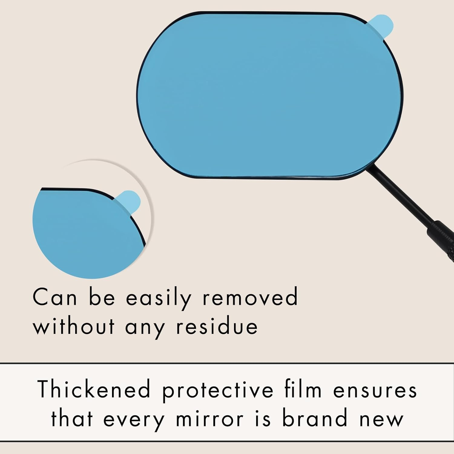 Lash Mirror Extra Large Makeup Mirror for Eyelash Extensions Detachable Stainless Steel Square round Lash Extension Accessories(Black) - Black image number 3