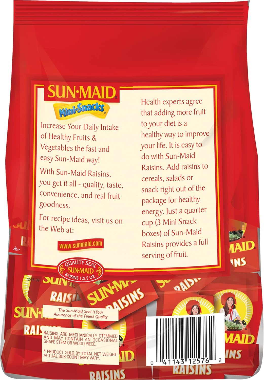 Sun-Maid California Raisins Mini Snacks Bags, 6 Oz image number 3