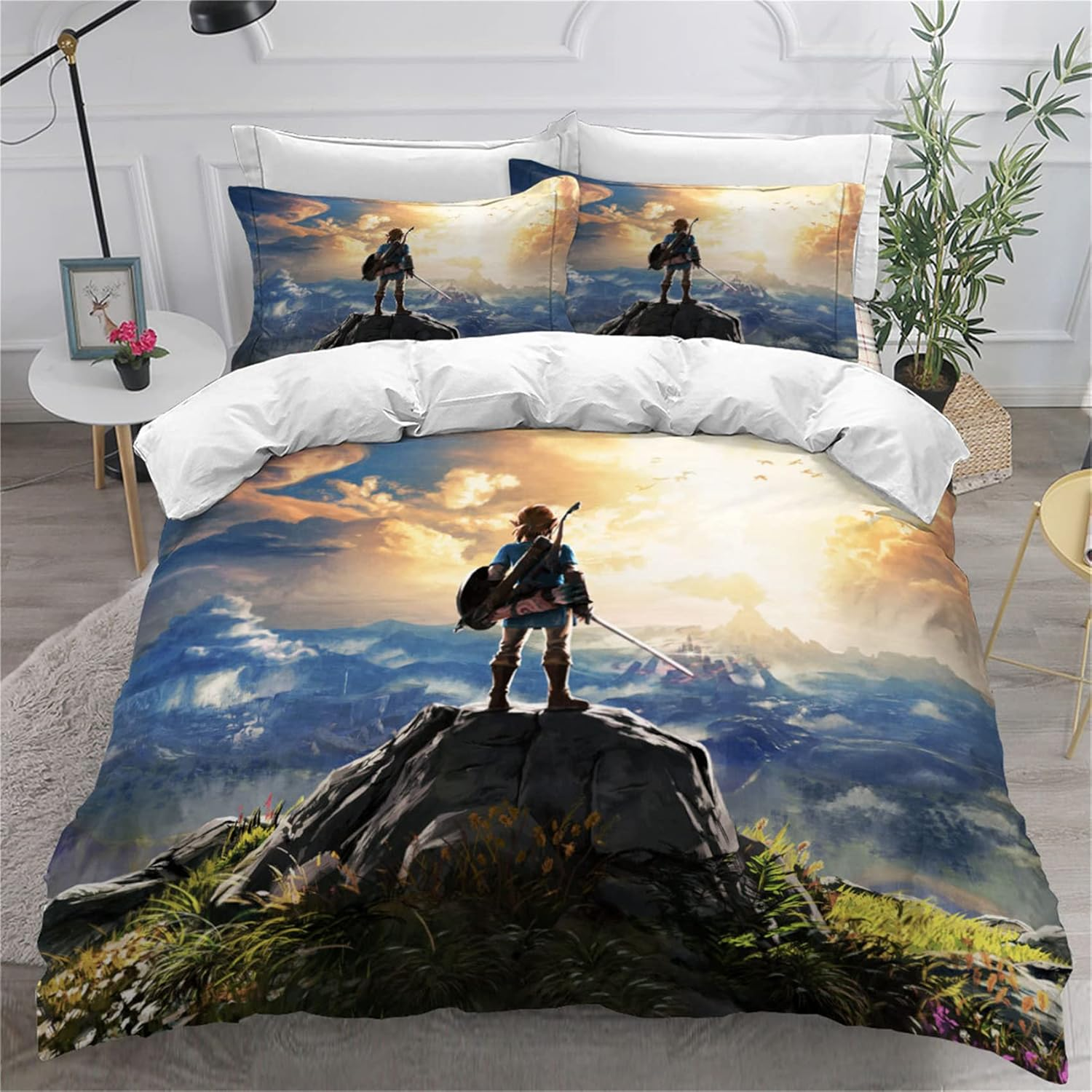 3 Pieces the Legend of Zelda Duvet Cover Set Lightweight Bedding Set for Kids Teen All Season Duvet Cover Zipper Closure image number 3