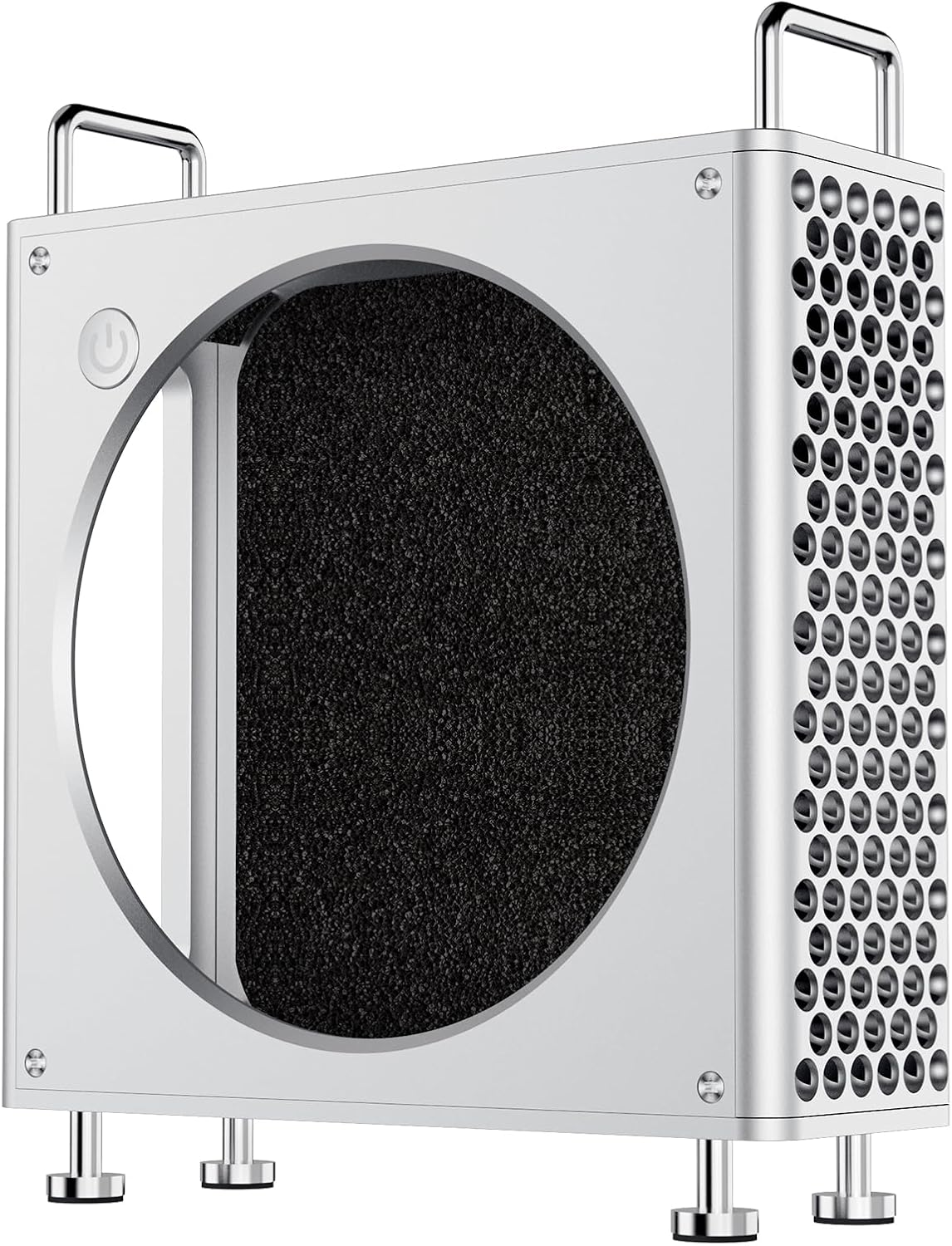 ULANZI QT01 Aluminum Case for 2024 Mac Mini M4/M4 Pro, Small Form Factor Gaming PC Case, Mesh Panel Heat Dissipation Aluminum Mount Rack, Anti-Scratch Shockproof Portable Small Standing Cabinet image number 2