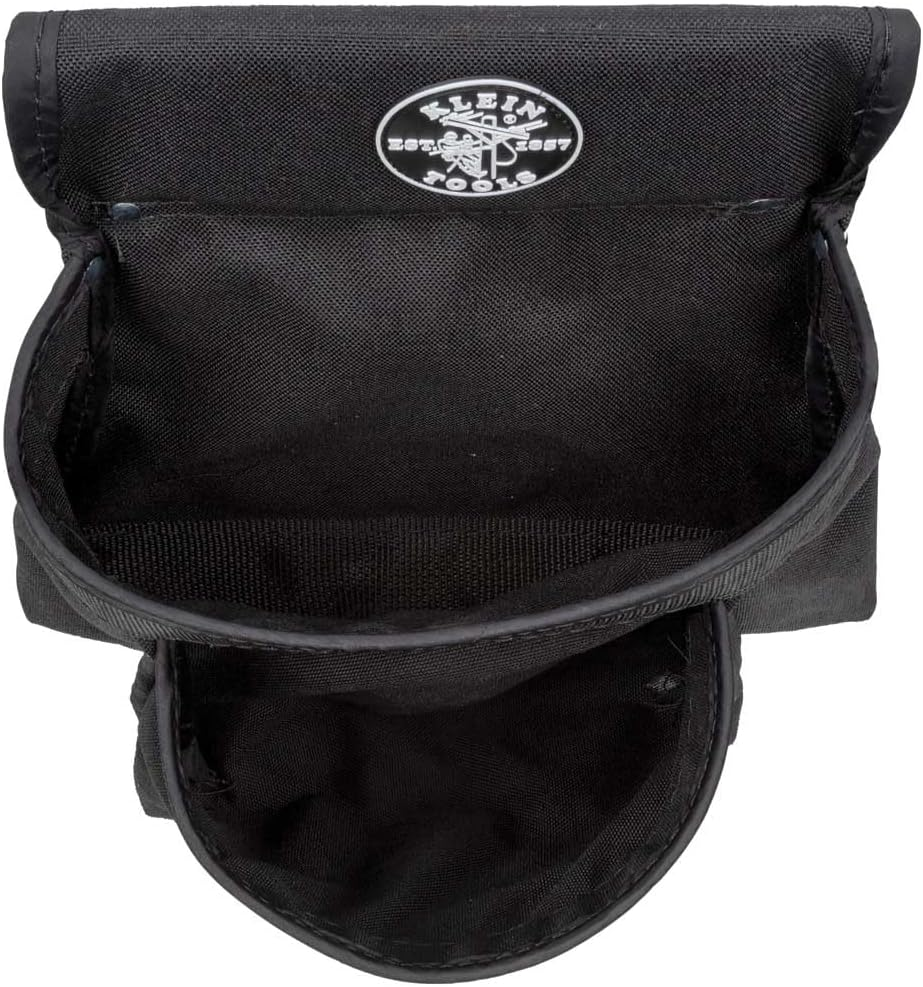 Klein Tools 5702 Tool Pouch, Powerline Series Utility Pouch Fits Tool Belts up to 2.5-Inch, Strong Rivet Reinforced Stitching, 2-Pocket image number 3