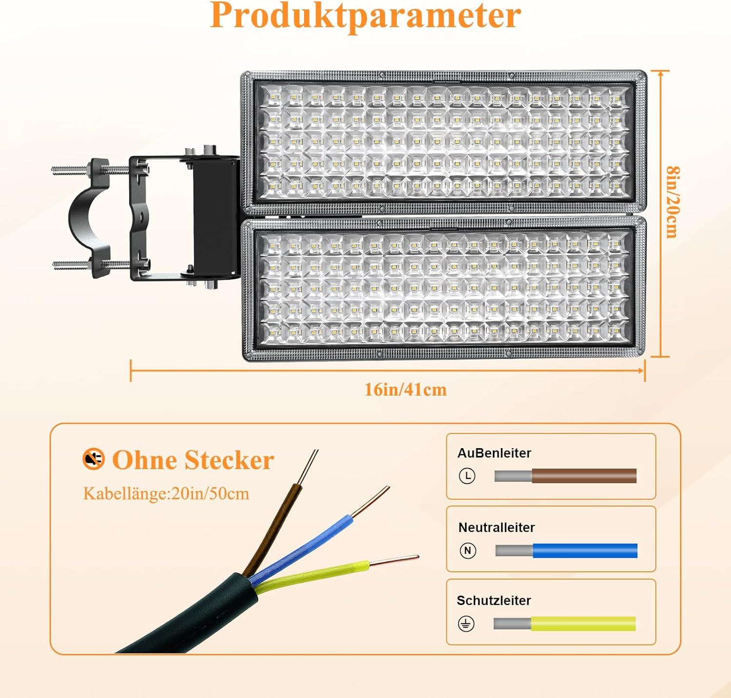 SUFUYA LED Outdoor Spotlight, 200 W Street Lamp Parking Lights, 28000 LM Floodlight, Super Bright 6500 K Headlight, Adjustable 240&deg; LED Floodlight, IP67 Waterproof for Garage, Yard, Outdoor Lighting image number 2