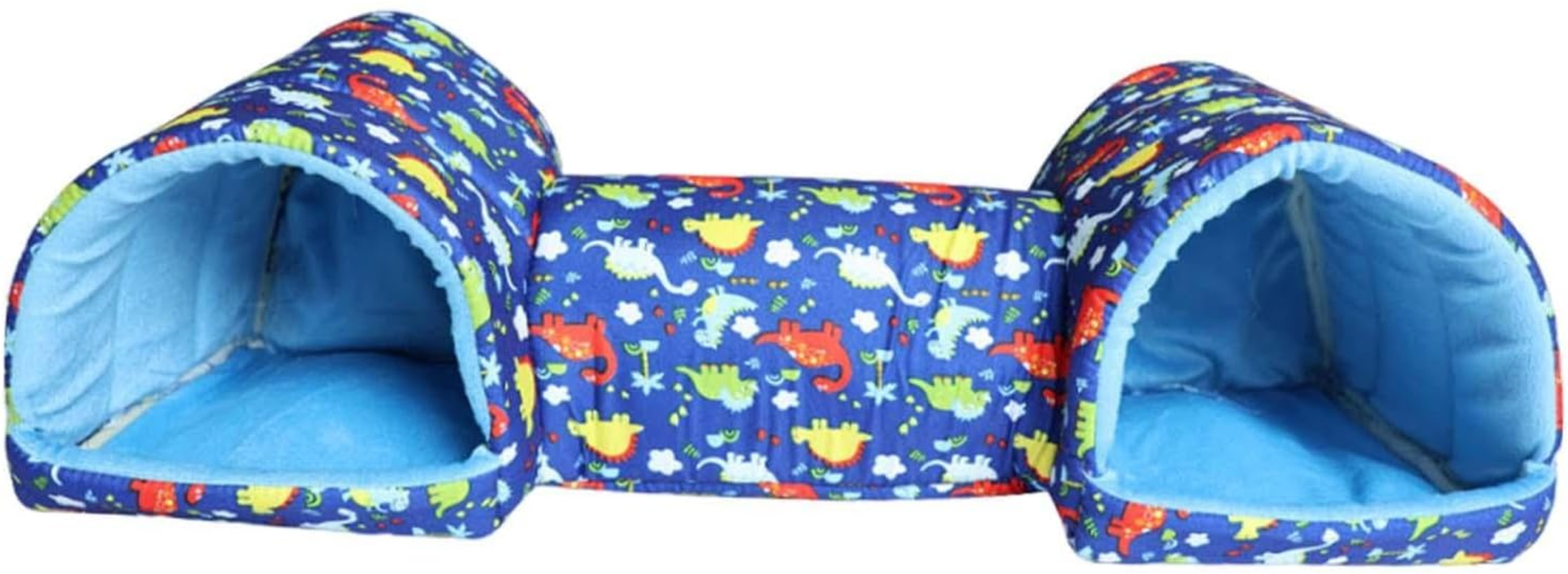 Generic Guinea Pig Tunnel and Bed Hamster Hideout Portable Entertainment Guinea Pig Bed Bunny House for Hedgehog Small Animals Rat, Blue image number 5