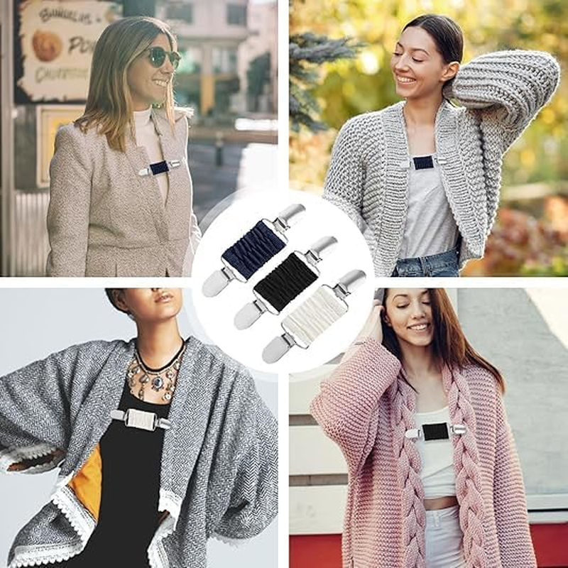 Back Cinch Clips with Elastic Band Design Clothes, 3Pcs Dress Cinch Clips Cardigan Clips Elastic Clothes Tightening Clip,Fit Dress Cinch Clip Sweater Shawl Clip,Dress Clips Back Cinchs Sweater Clips image number 2