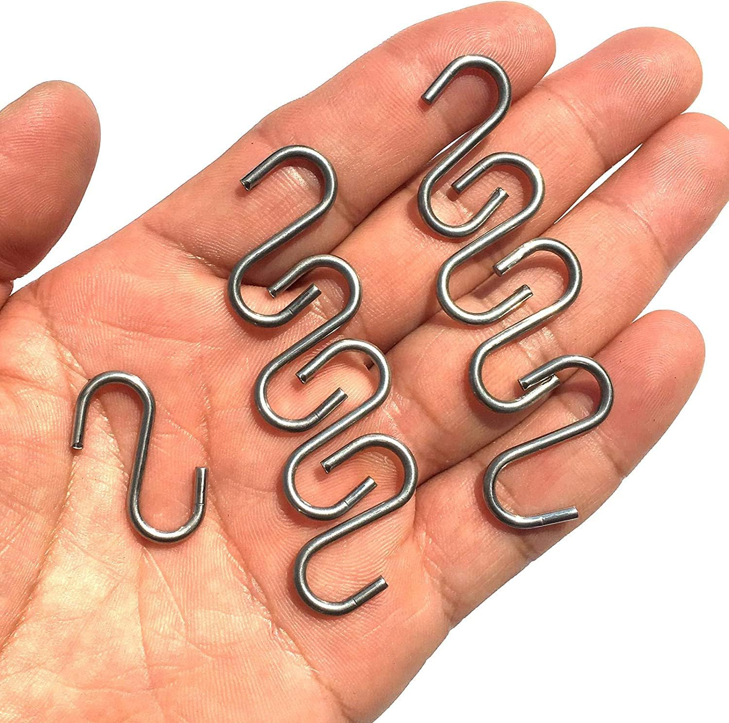 200Pcs Stainless Steel 1 Inch S Hook Connectors Mini S-Shaped Hangers Ornament for Jewelry Key Ring Chain Hardware Pet Name Tag Wood Circles Fishing Lure and Assembly DIY Crafts Doll House image number 5