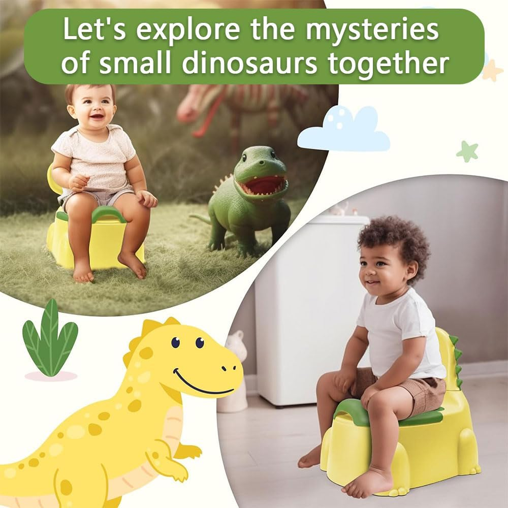 Dinosaur Potty Training Seat - Comfortable Toddler Potty Toilet Seat with Non-Slip Mat, Backrest & Soft Lid, Safe, Portable Potty Training Chair for Boys & Girls 1-6 Years image number 2