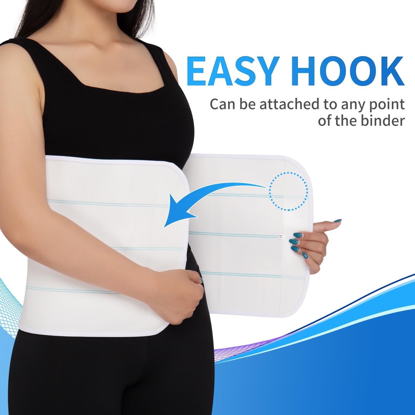 S Abdominal Binder Post Surgery for Men and Women, 12" High Postpartum Tummy Tuck Belt Provides Bariatric Stomach Compression, High Elasticity, Breathable - (30" - 45") 4 Panel image number 4