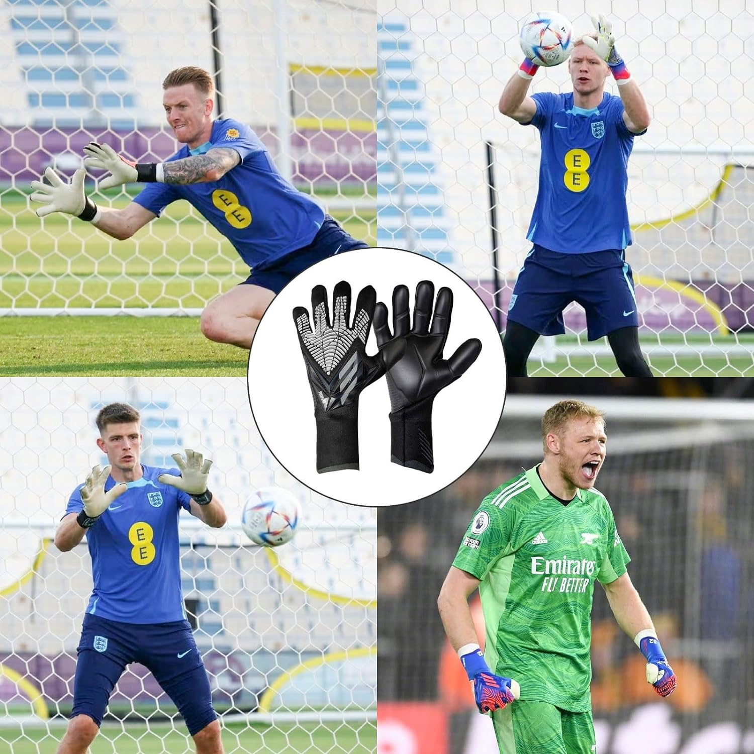 Soccer Goalkeeper Gloves for Kids Boys Children Youth Adult Football Goalie Gloves with Strong Grips Full Finger Breathable Mesh Protect Children Hand Soccer Gloves image number 5