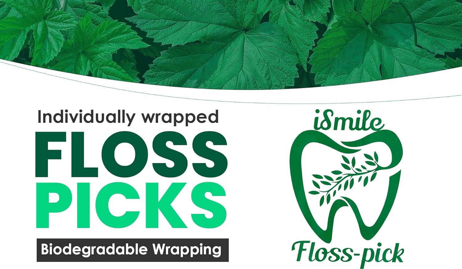 I-Smile Dental Floss Picks Individually Wrapped in Biodegradable Paper, Extra Mint Flavor, Promotes Gum Health, Shred Resistent image number 2