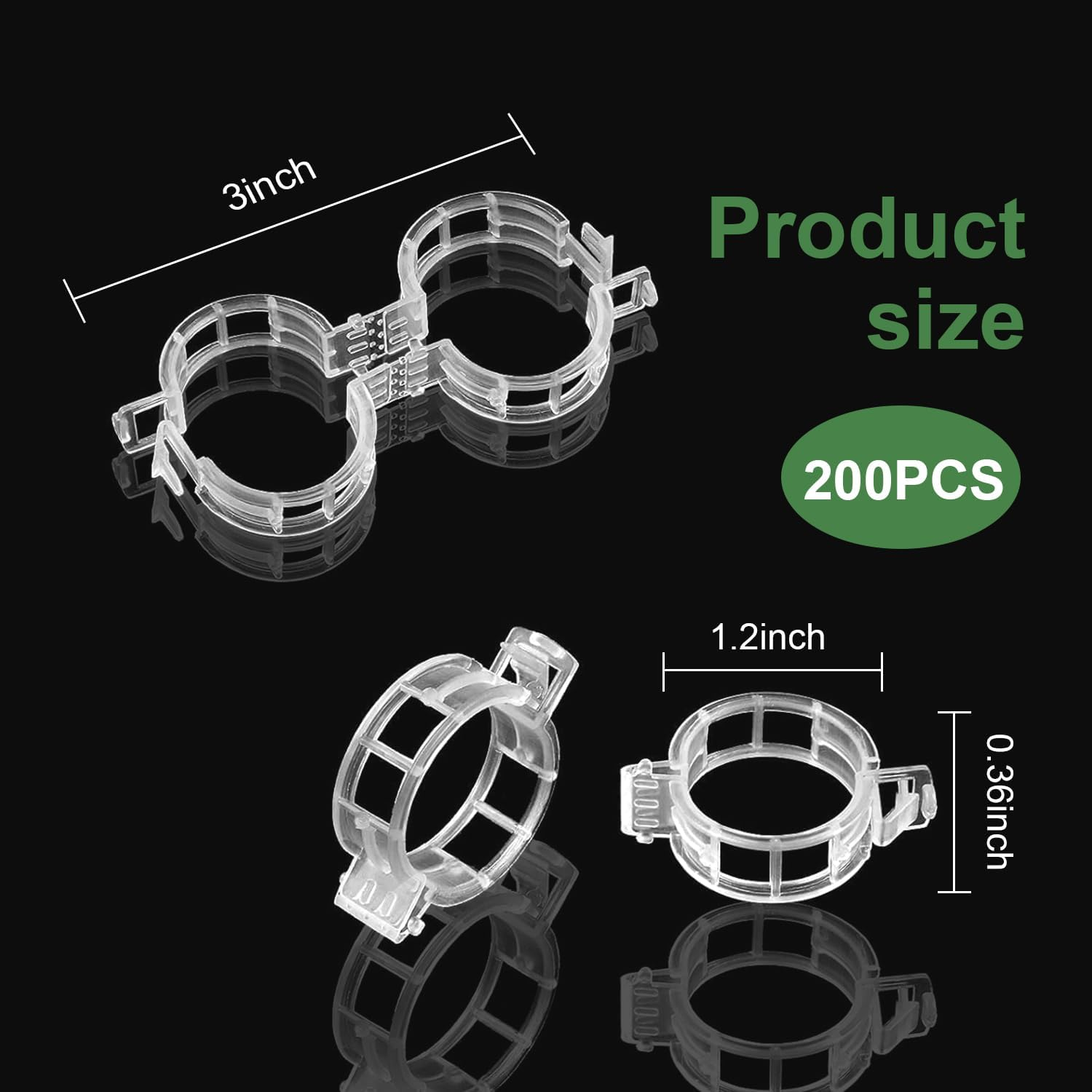 Topbine 200 Pcs Plant Support Clips,Plastic Garden Trellis Clips for Climbing Plants to Grow Upright Healthier image number 1