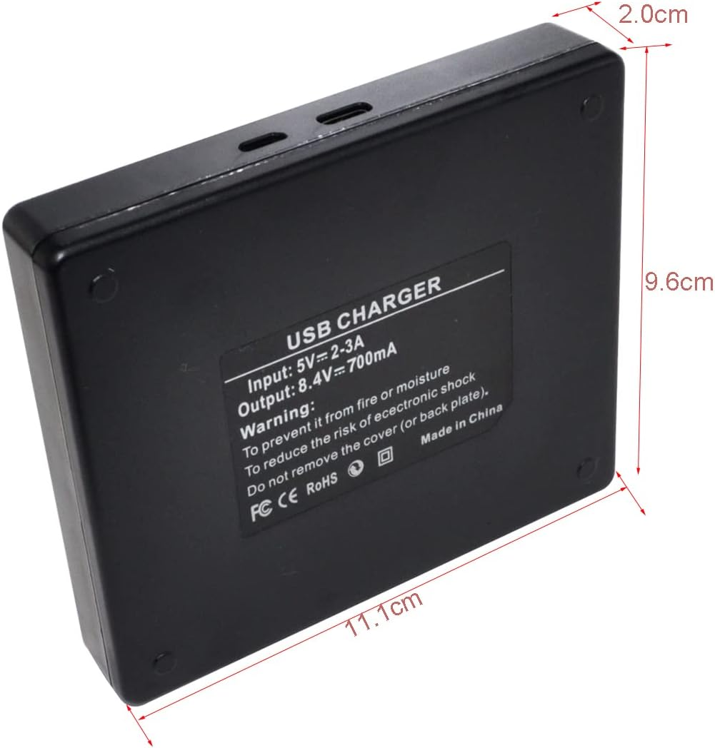 USB Dual Battery Charger for Nikon EN-EL20 En-El20A MH-27 Mh-27A EN-EL22 MH-29 Mh-29A Nikon One 1 J1/1 J2/1 J3/1 S1/1 V3 COOLPIX P1100 P1000 P950 a AW1 DL24-500 Camera image number 3