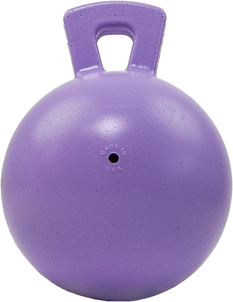Jolly Pets Tug-N-Toss Heavy Duty Dog Toy Ball with Handle, 8 Inches/Large, Light Purple image number 2