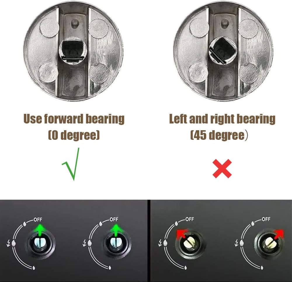 4 Pcs 6MM Silver Gas Hob Knobs - Universal Metal Switch for Kitchen Cooker Stove Oven Cooktop image number 5