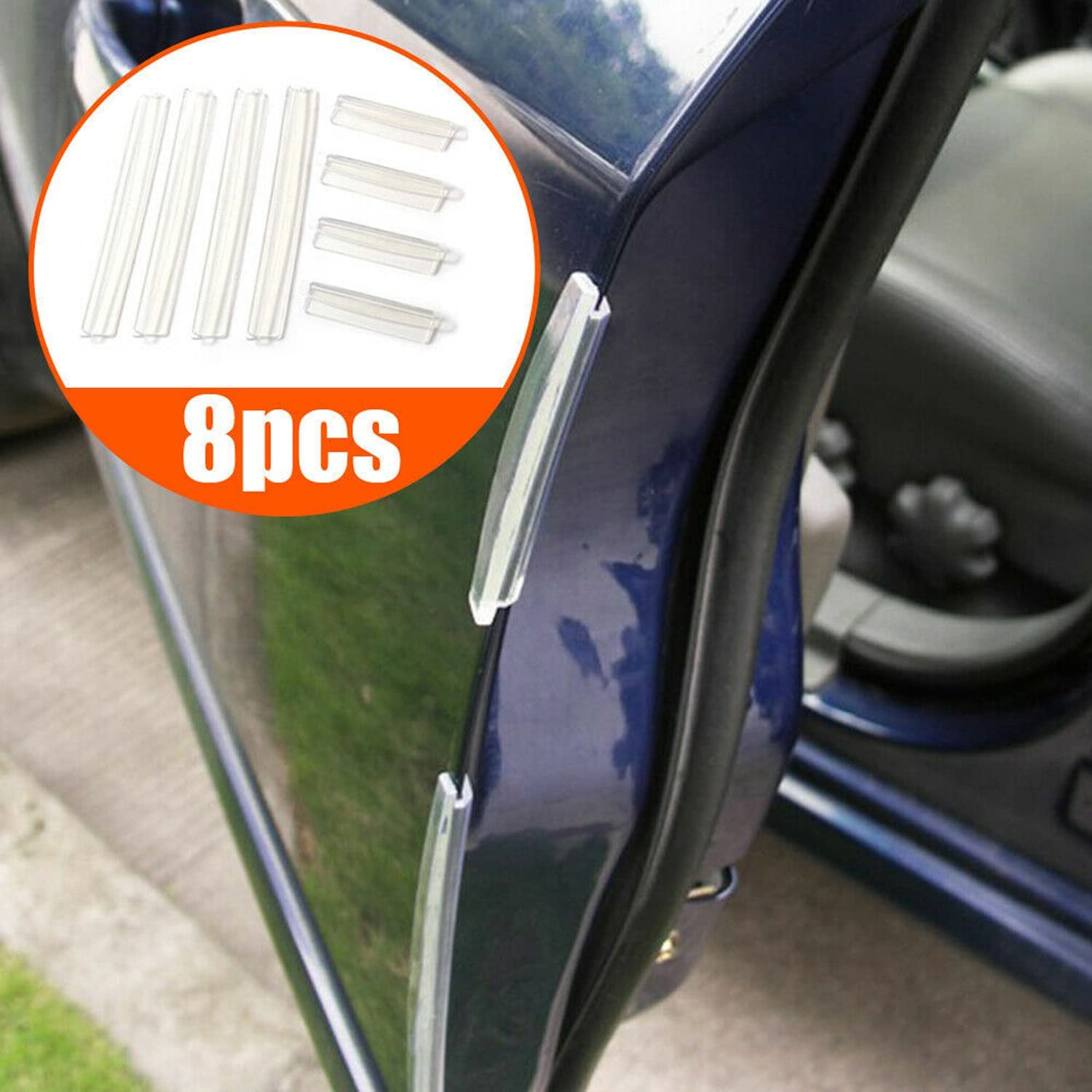Yotsuba Car Door Edge Protector, 8Pcs/Set Car Door Edge Guard, Strip Auto SUV Scrape Guard Bumper Handle Protective Cover Sticker Universal Auto Decal Transparent image number 3