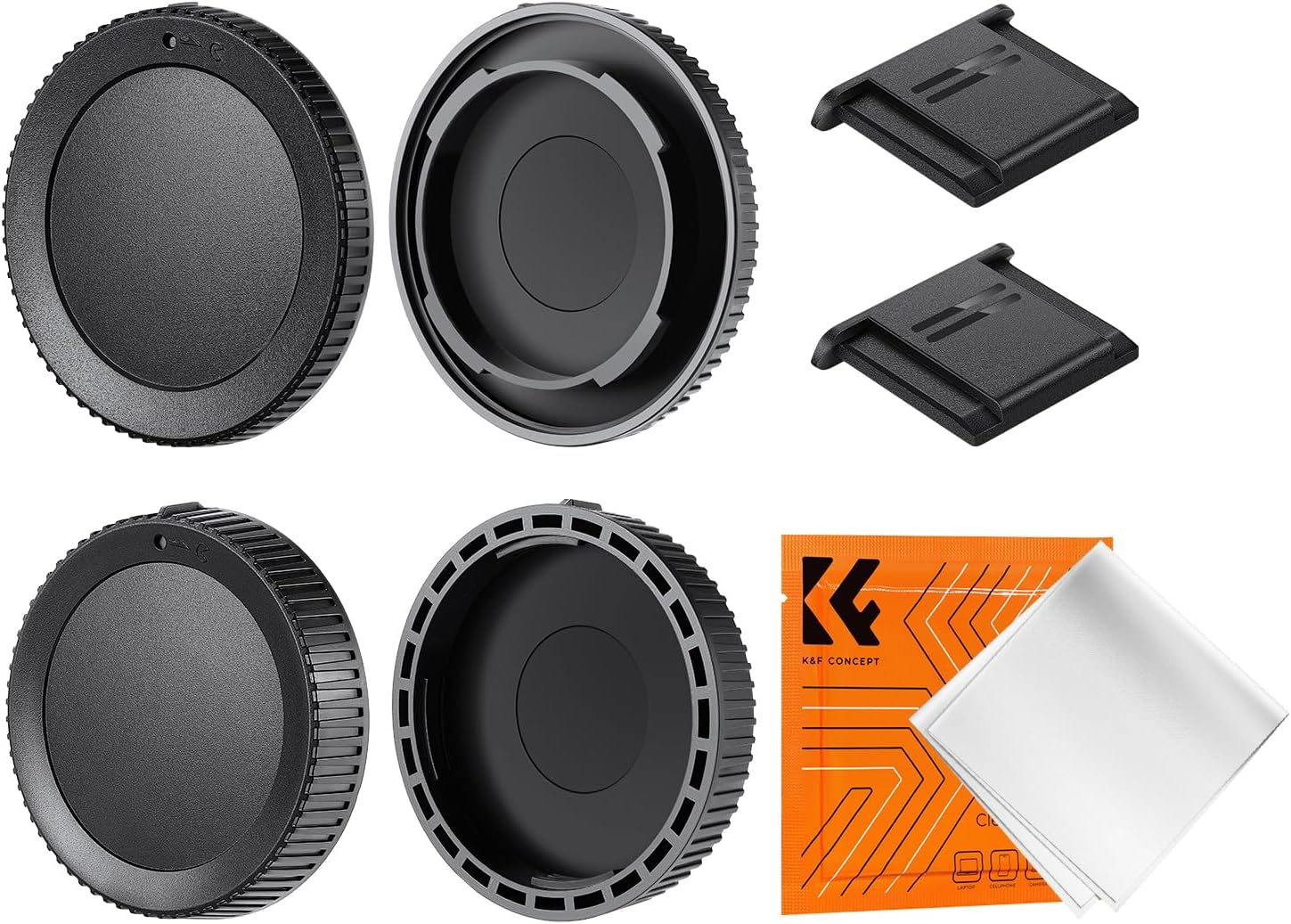 K&F Concept E Mount Body Cap & Rear Lens Cover for Sony Nex E Mount A6700 A6600 A6500 A6400 A6300 A6100 A6000 A5100 A5000 A7C A7CR A7C II A7 A7S A7R FX3 FX30 A9 A9II ZV-E10 NEX-6 NEX-7 NEX-5C NEX-3 image number 2