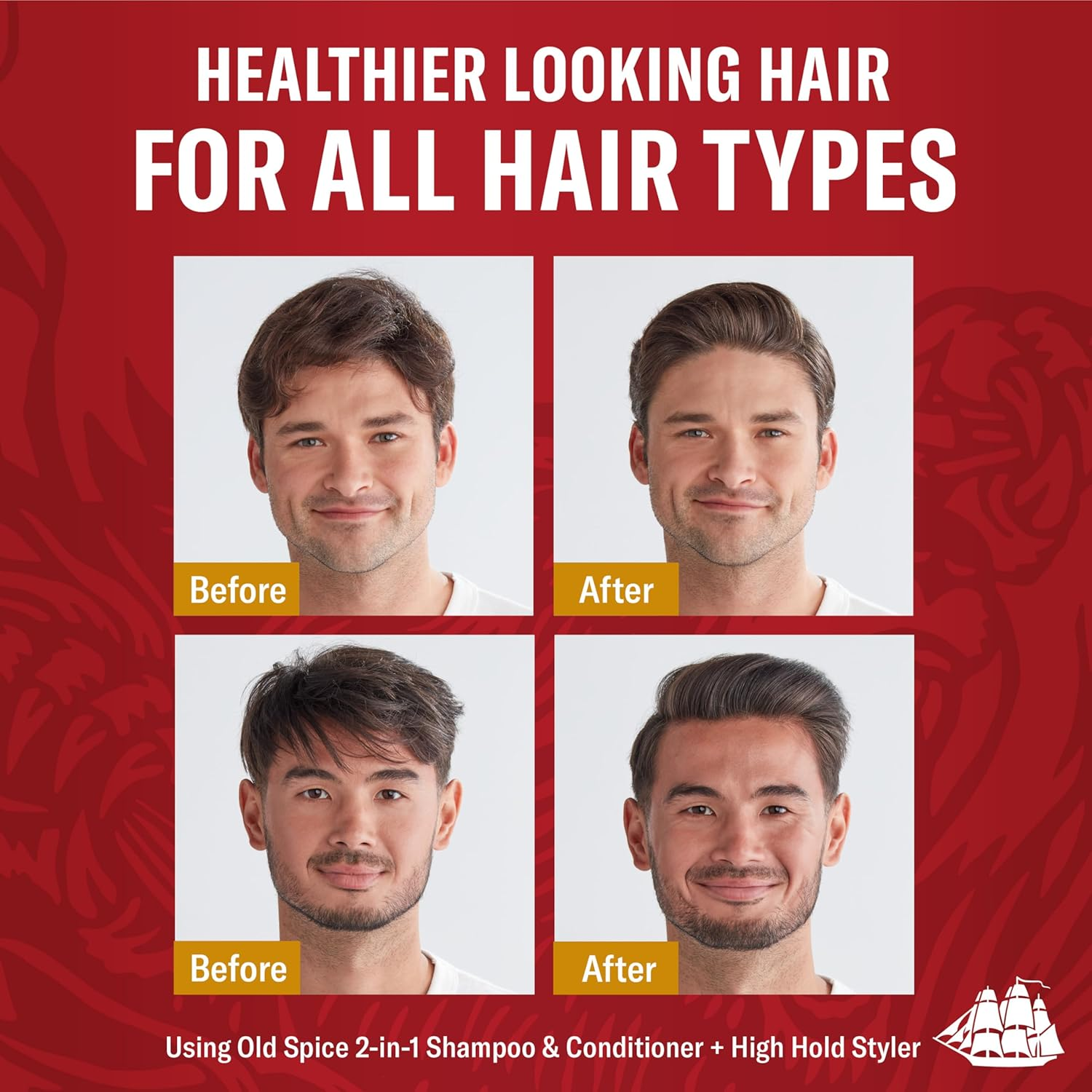 Old Spice Bearglove 2In1 Shampoo and Conditioner for Men, 13.5 Fl Oz, Pack of 6 image number 1