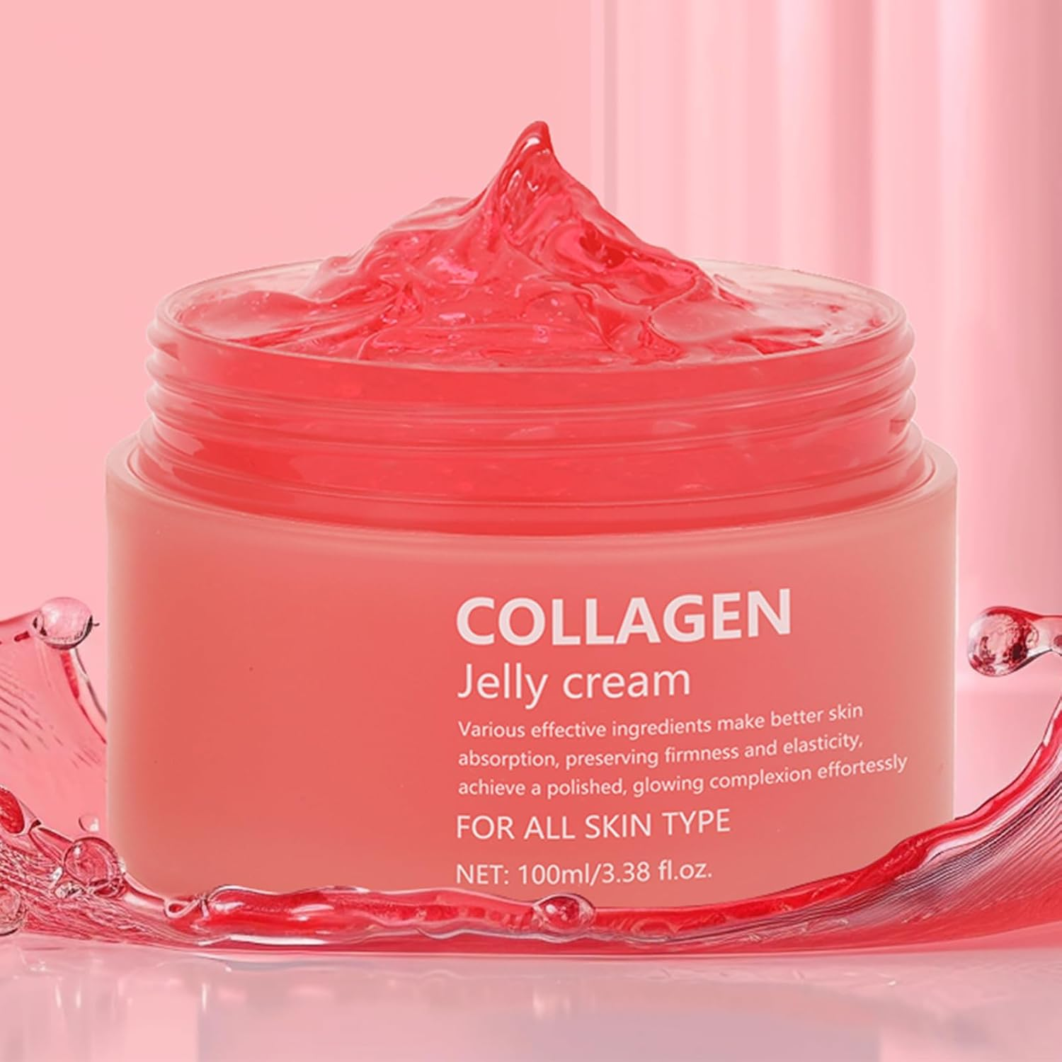 Collagen Jelly Cream with Niacinamide, Facial Skin Care Products for Women, Freeze-Dried Hydrolyzed Collagen Face Moisturiser, Brightening Skincare to Reduce Fine Lines & Dullness for Glass Skin Glow image number 3