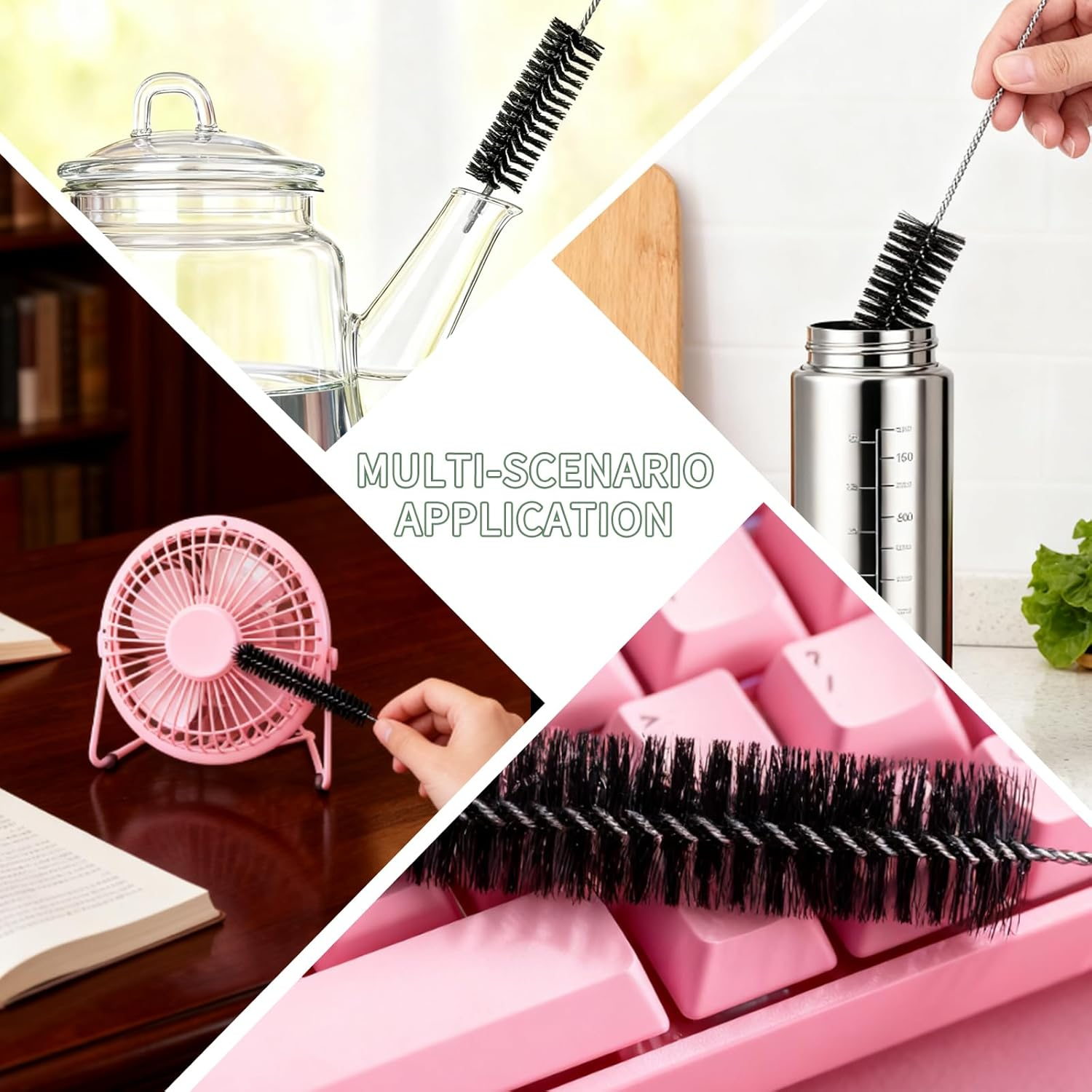 11-Piece Cleaning Brush Set&mdash;Reusable Straw Cleaner, Rim & Bottle Brush in One Pouch, Spotless in One Go！ image number 4