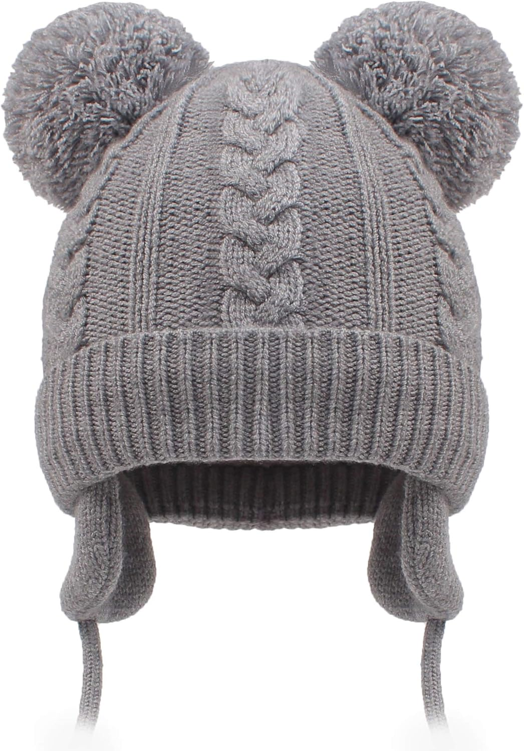 Duoyeree Toddler Winter Hat with Earflap Scarf Hood Thick Warm Kids Skull Cap for Baby Girls Boys