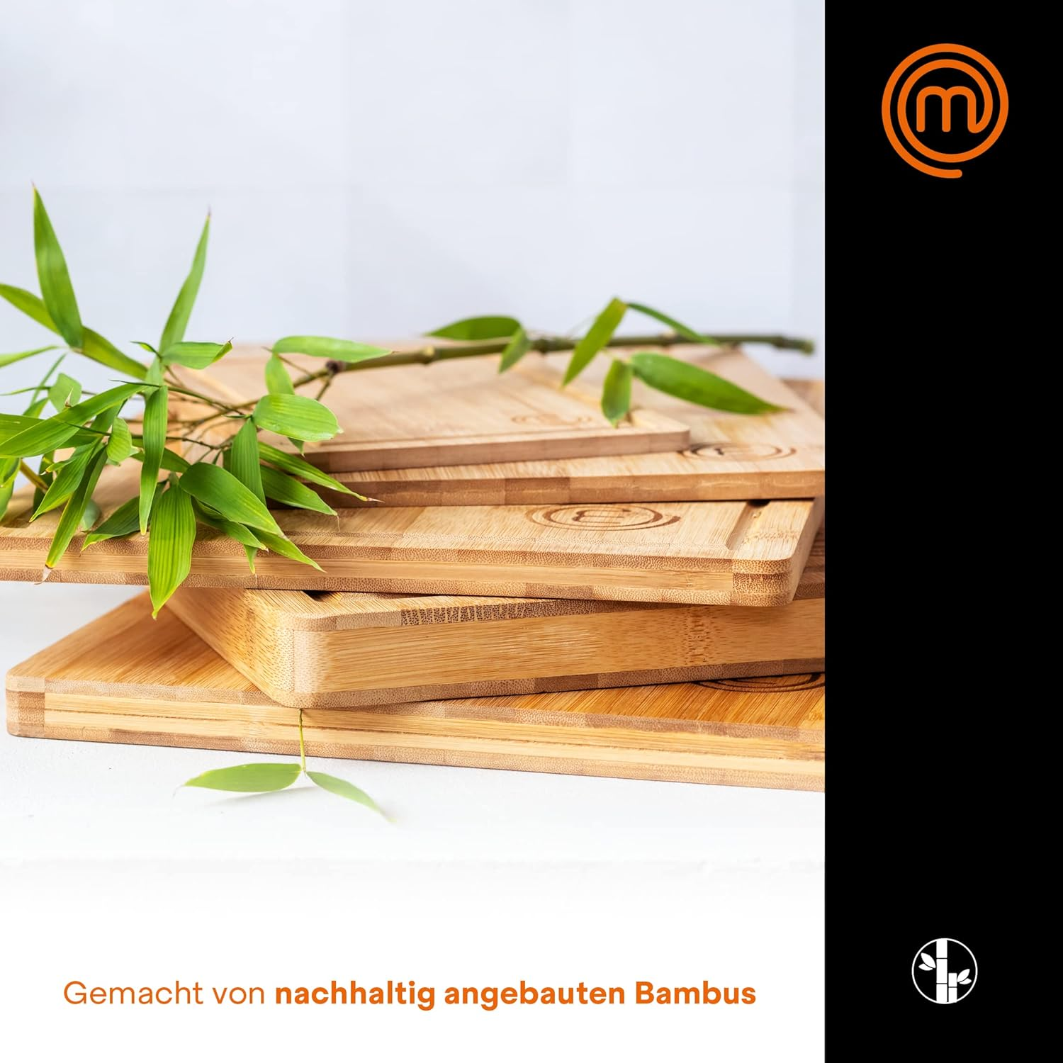 Masterchef Counter Edge Chopping Board Wood, Bamboo Worktop Saver, Large Wooden Chopping Board with Lip, Bamboo Cutting Board, Natural & Sustainable Material, Hygienic & Food Safe for Your Kitchen image number 2