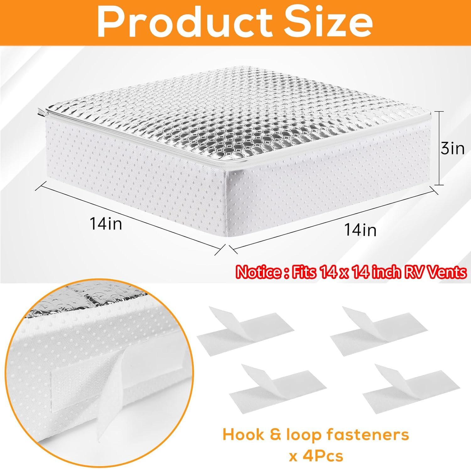 2Pcs RV Skylight Insulator 14X14X2.8,Rv Vent Insulator and Skylight Covers,Waterproof RV Vent Covers for inside Camper,Rv Sunroof Skylight Shade Skylight Pillow for Shower image number 5