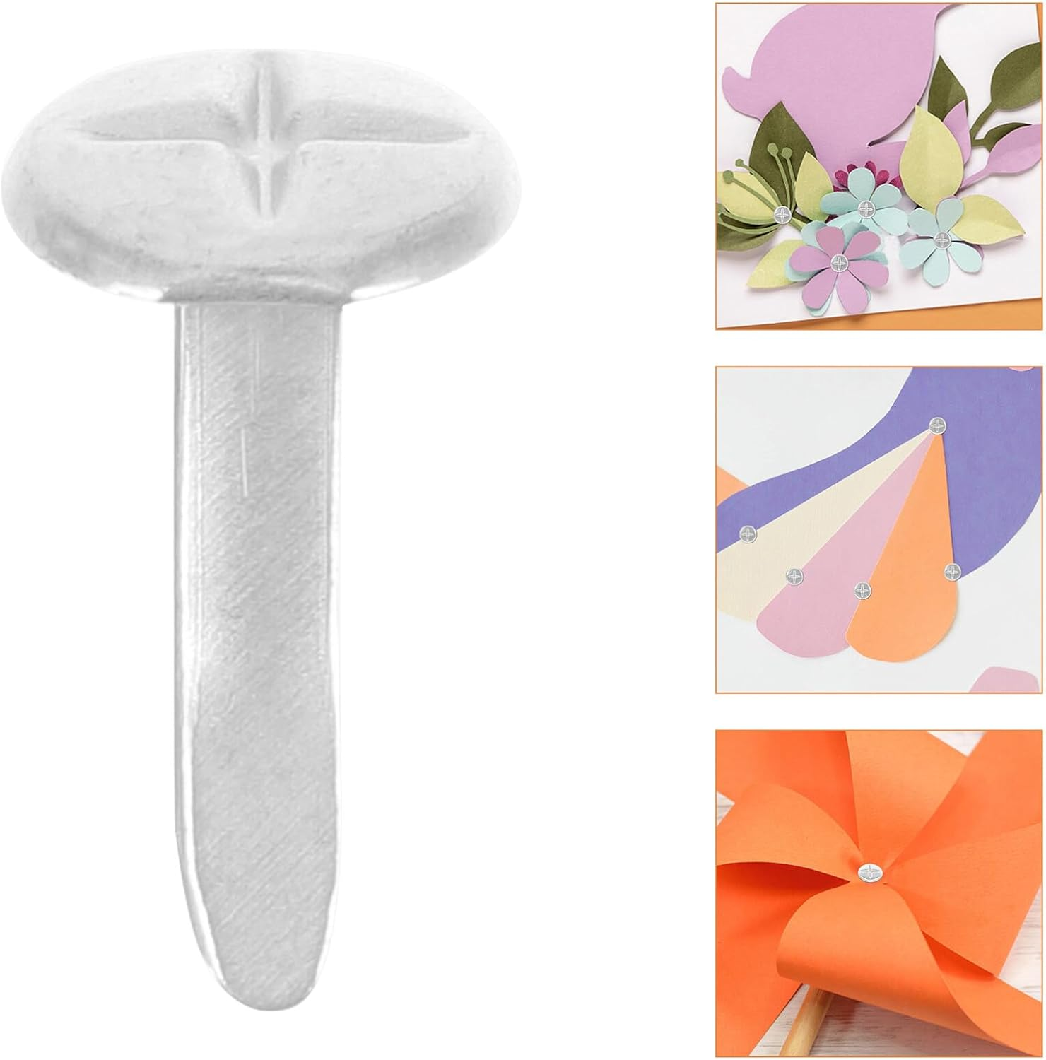 OSALADI 100Pcs Paper Craft Brads Two-Legged Decorative Fasteners for Scrapbooking Projects and Art Crafts Safe Rounded Flat Design for Boys and Girls image number 5