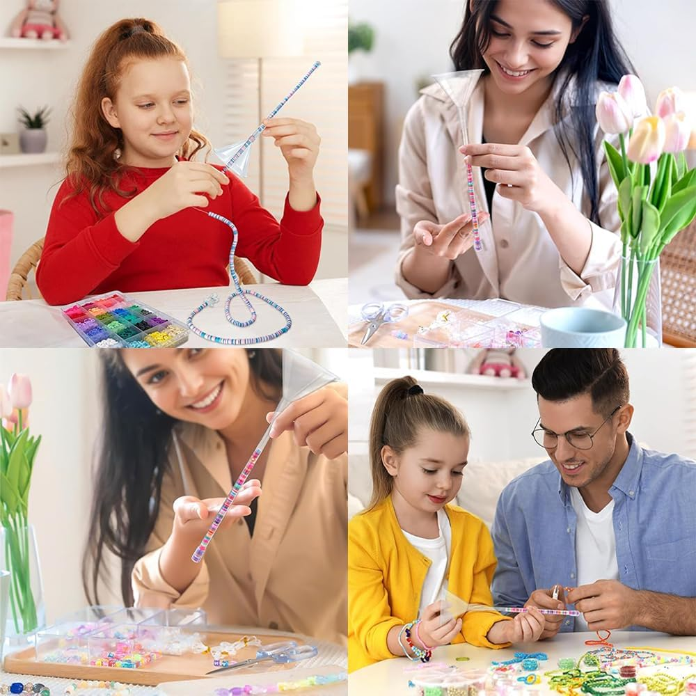 Jewellery Making Tool Kit, 6 Pieces, Beading Tools with Funnel, Needles, Clip and Thread image number 6