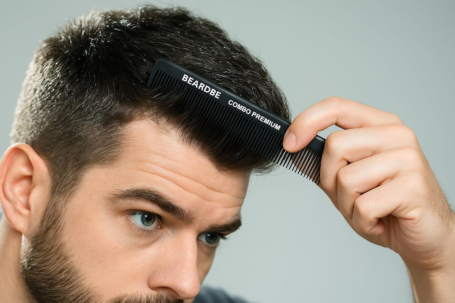 Beardbe Hair Comb, Unbreakable Premium Carbon Comb for Hair and Beard, Double-Sided Anti-Static Hair Comb for Men, Hair Comb - Hairstyle for Men and Women image number 2