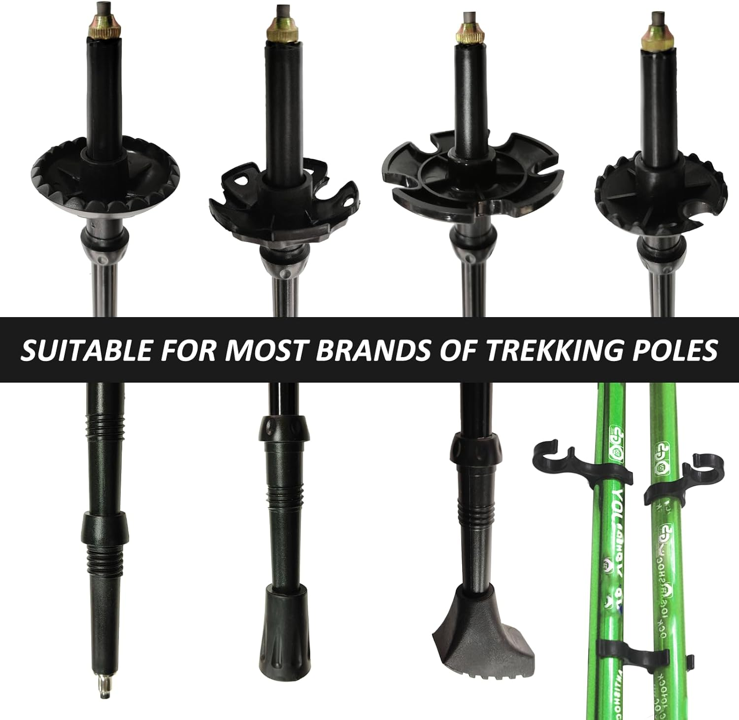 Hiking Pole Tips, Walking Stick Rubber Tips Trekking Poles 6Pcs Replacement Protectors Boot Tips Rubber Feet Fits Most Standard Hiking Sticks 11Mm Hole Diameter image number 3