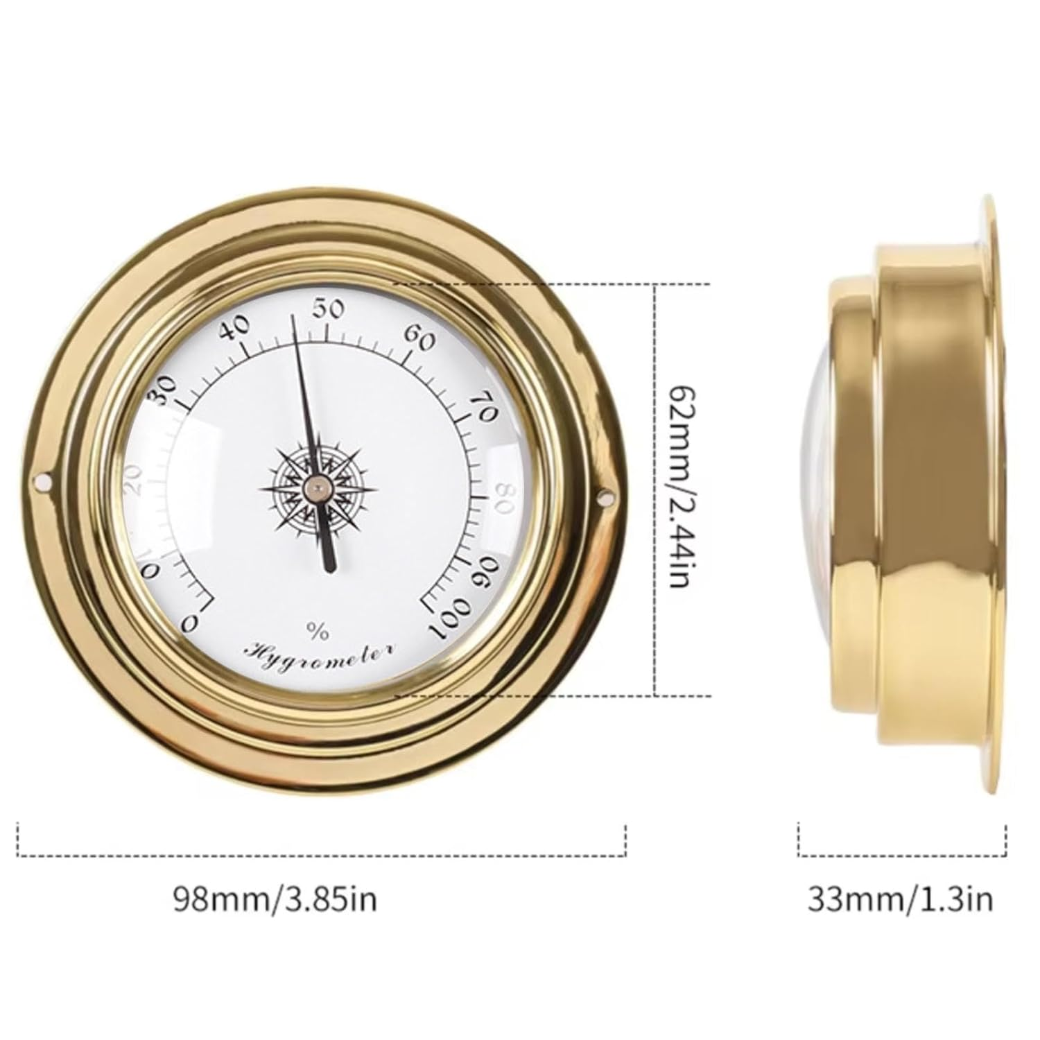 3Pcs Barometer Thermometer Hygrometer,3.85 in Portable Outdoor Barometer Set,Wall Hanging Analog Weather Station,For Home Wall,Fishing Boat,Hotels,Offices,Factories(No Battery Needed) image number 6