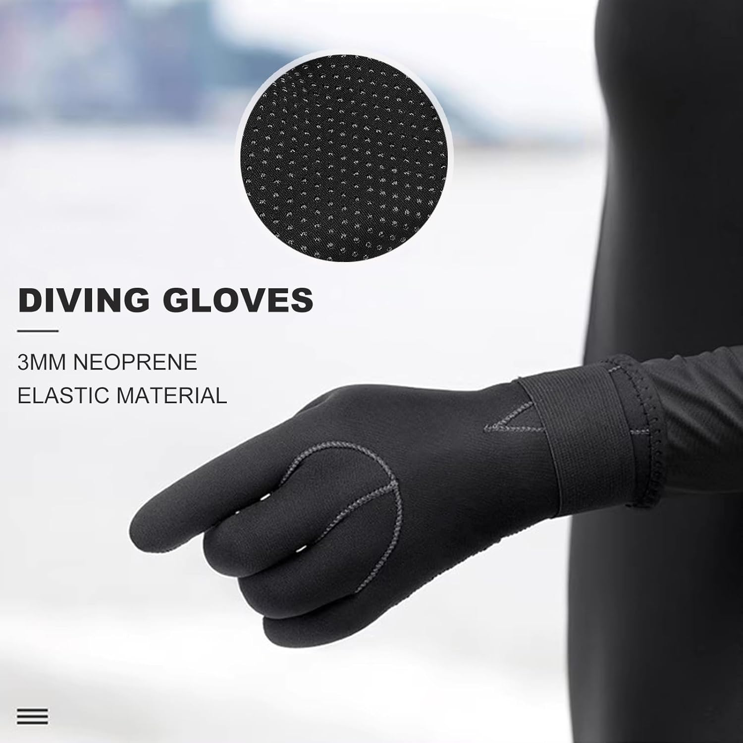 ABPOK 3Mm Neoprene Diving Gloves - Thermal Swim Anti-Slip Wear-Resistant Water Sports Gloves for Men Women image number 6