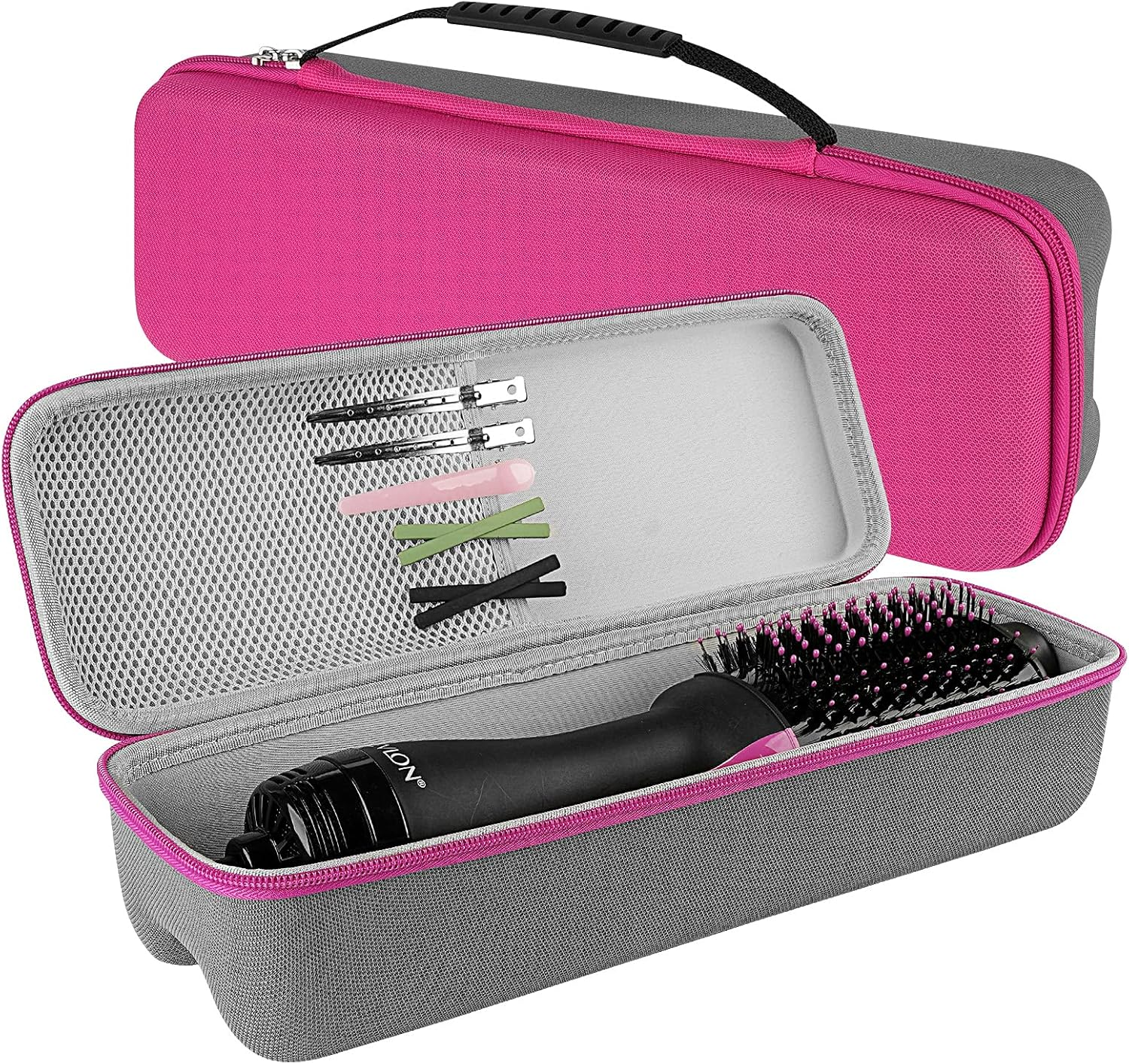Linkidea Hard Travel Case for Hair Dryer Brush, Hot Tools One-Step Hair Dryer and Volumizer Styler, Hot Air Brush Carrying Case Box (Rose Red) image number 3