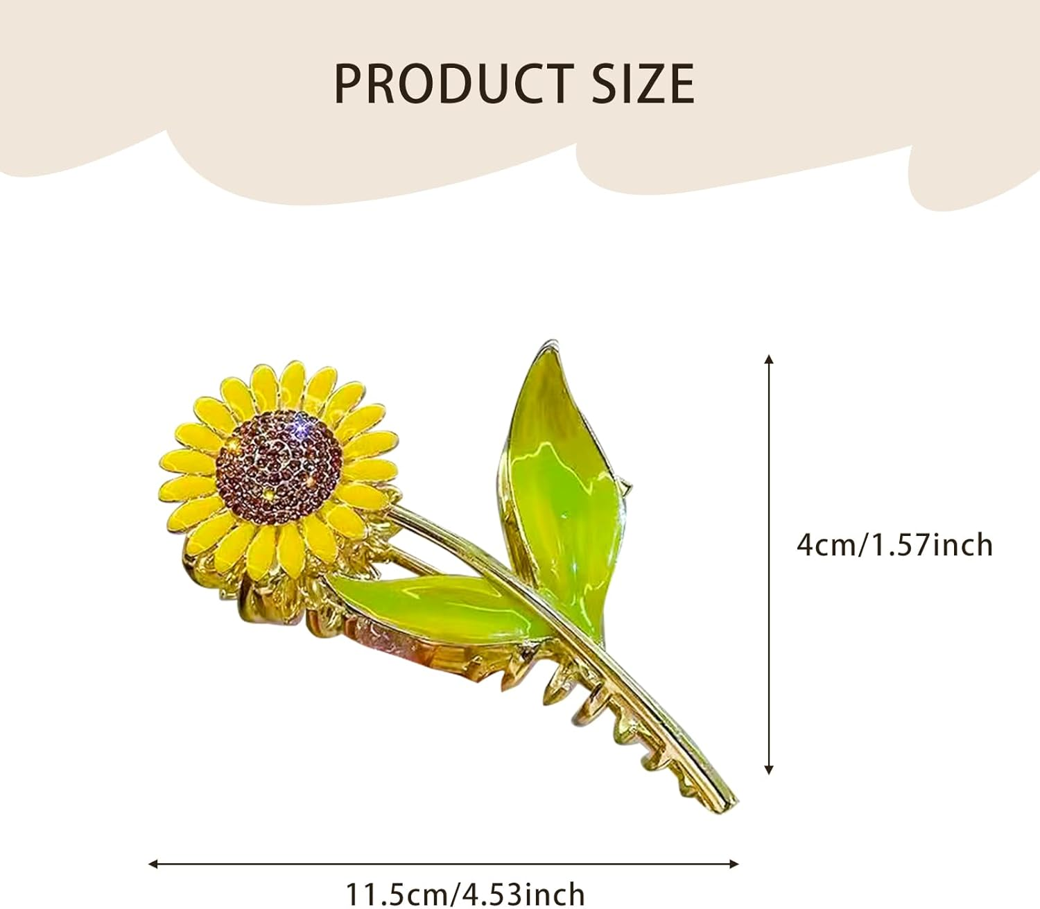 Flower Metal Hair Claw Clips,Sunflower Hair Clips,Flower Hair Clips,Sunflower Hair Claw Clips,Nonslip Large Claw Hair Clamps,Flower Hair Hold Clip for Women Thin and Thick Hair image number 3