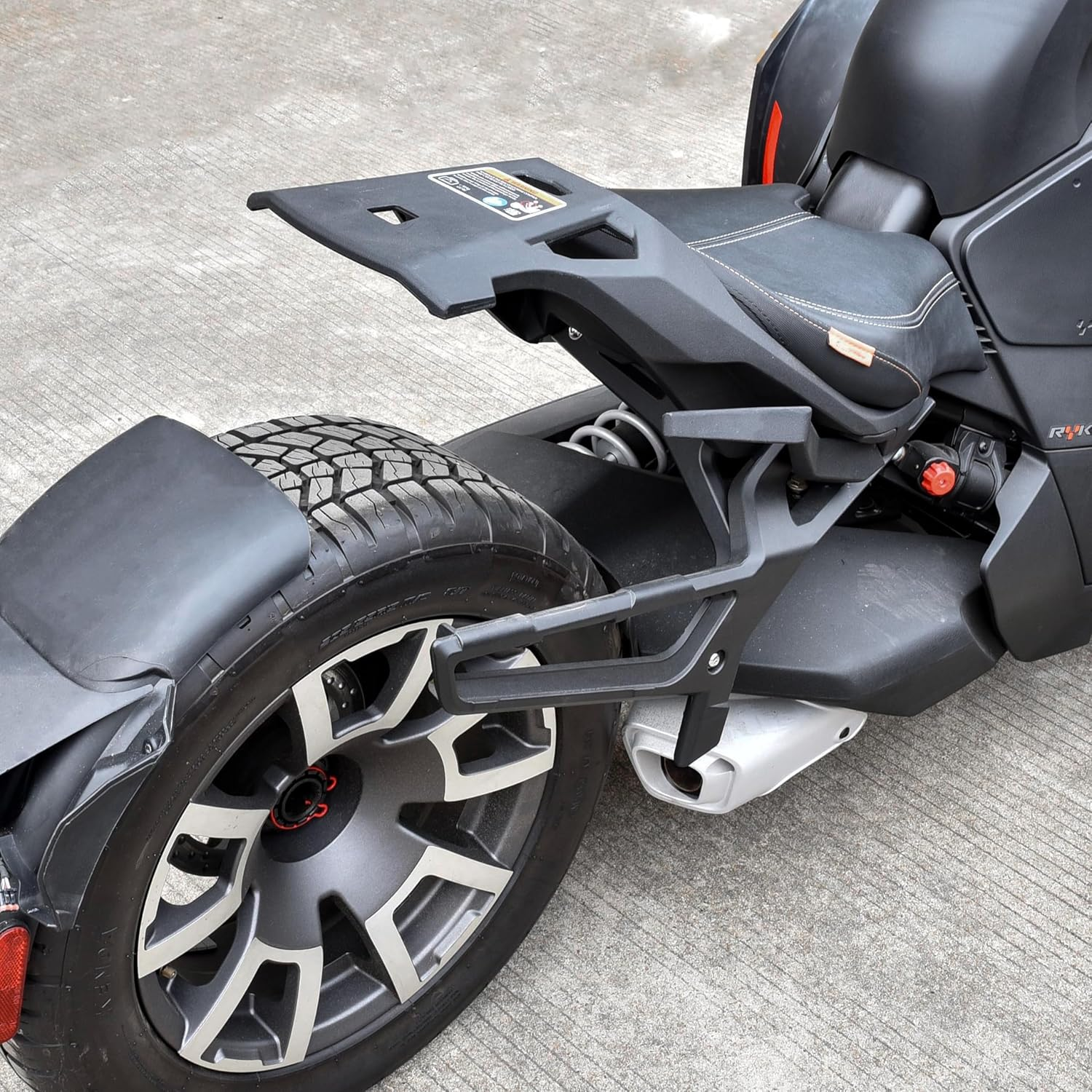 SAUTVS Aluminum Saddlebag Rack for Can-Am Ryker, Black Luggage Bag Rack Kit for Can Am Ryker 600 900 Sport & Ryker Rally Edition All Models Accessories (Replace #219400856) image number 6