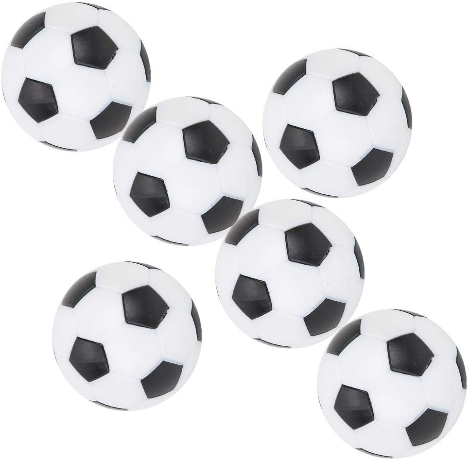 32Mm Table Football Small Football, Table Soccer Footballs Replacement Mini Plastic Black and White Soccer Ball for Foosball Tabletop Game Foosball Accessory 6 Pieces