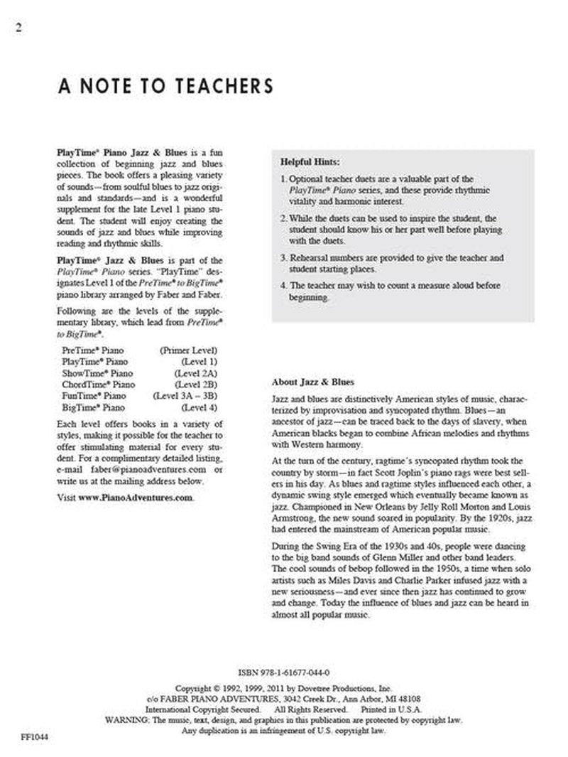 Playtime Piano Jazz & Blues - Level 1 image number 3