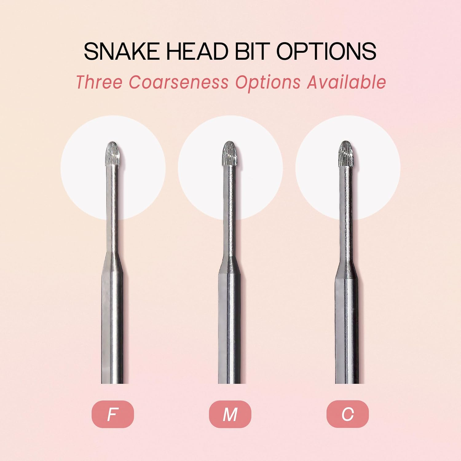 0.2Cm Cuticle Clean Safety Nail Carbide Bit - Silver Colour (Grit: Medium - M) for Electric . Drill Machine