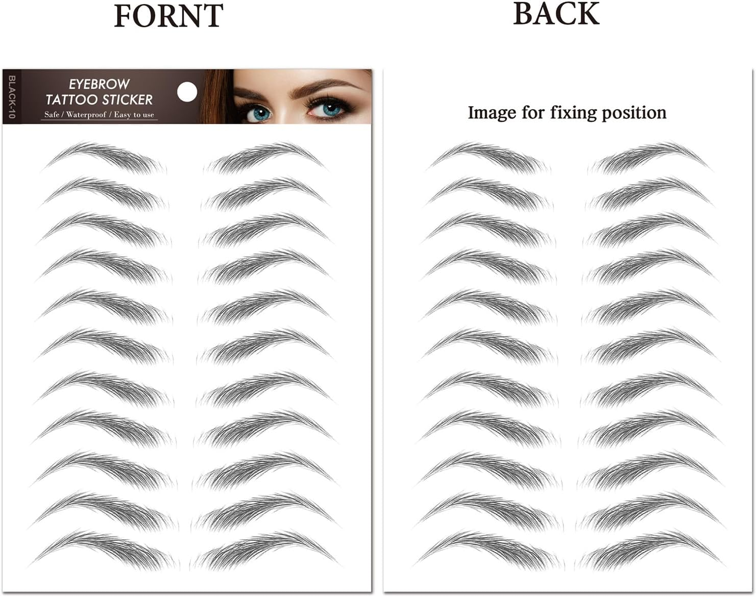 6 Pieces Simulated Eyebrow Stains and 1 Piece Eyebrow Template, Waterproof Eyebrow Stains, Multifunctional Eye Make-Up Templates, Beauty Tools. image number 4