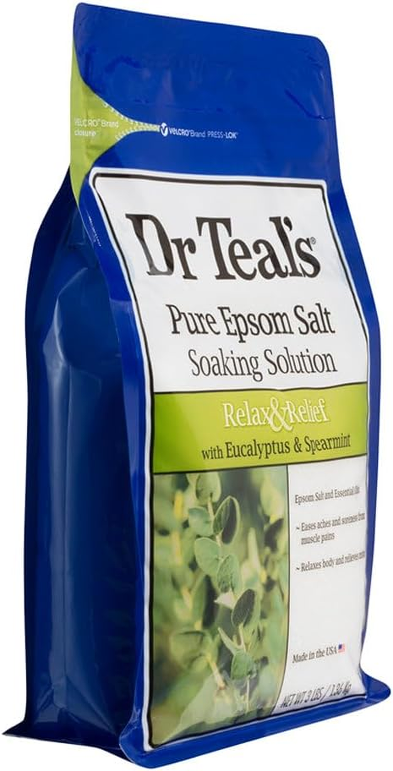 Dr Teal'S Eucalyptus and Spearmint Pure Epsom Salt Soaking Solution, 1.36 Kg (Pack of 2) image number 4