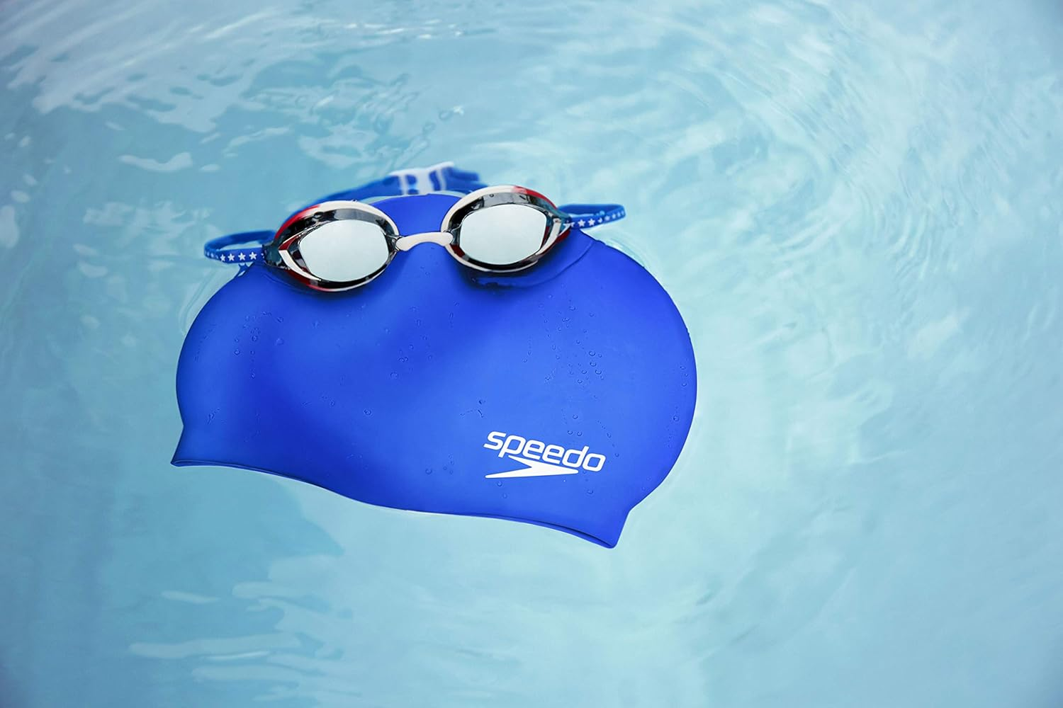 Speedo Silicone Solid Swim Cap - Navy image number 1