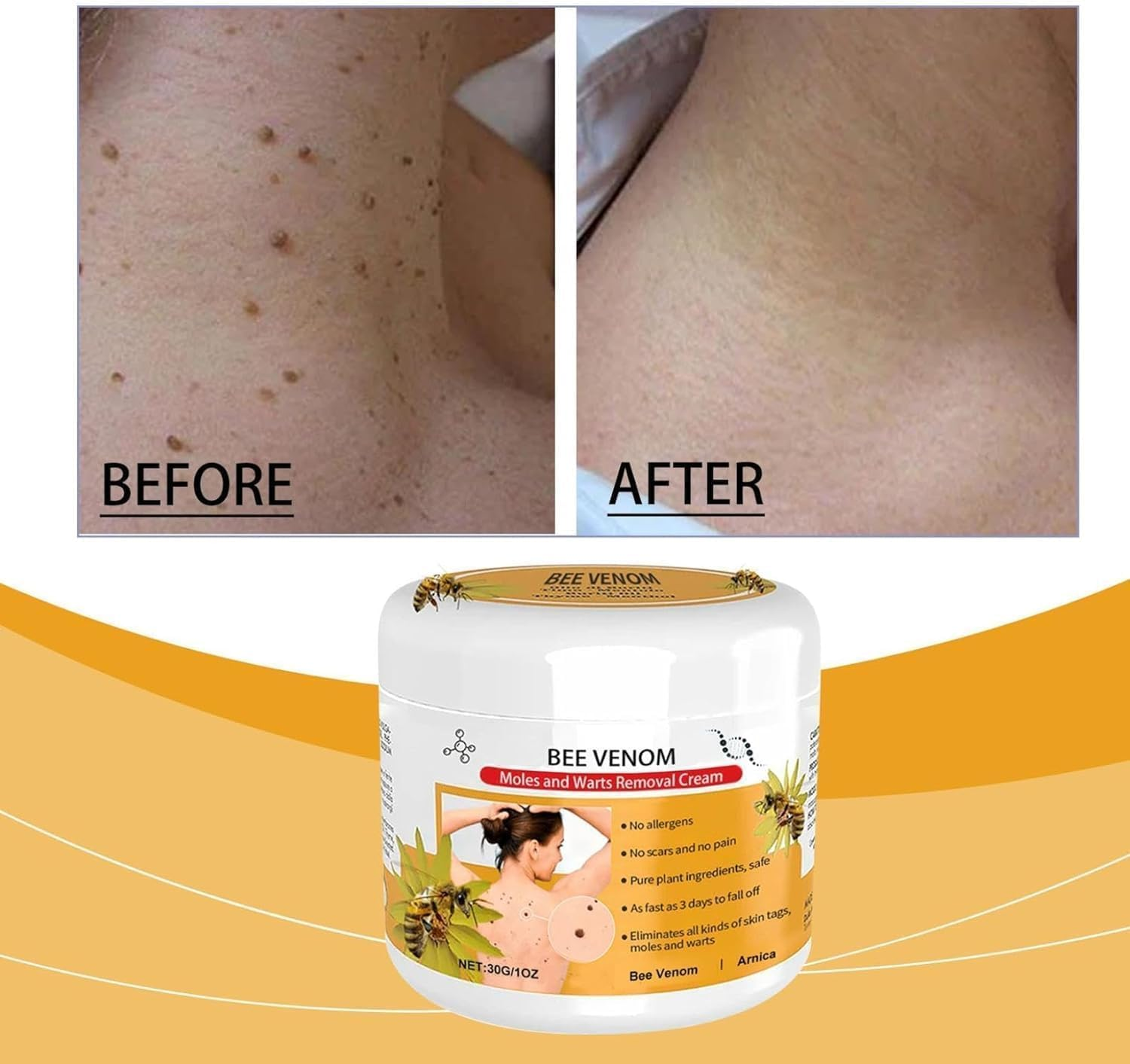 2PCS Bee Venom, Natural Bee Venom Cream for Skin New Zealand Bee Venom Repair Cream, Natural Moisturizer for All Skin Types 30Ml image number 2