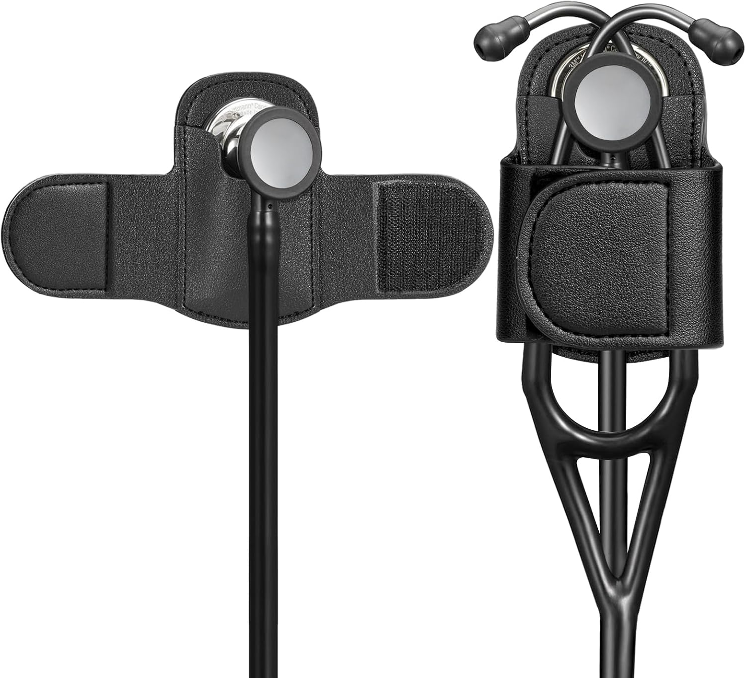 PU Stethoscope Holster, Universal Stethoscope Holder, Stethoscope Holder Hip Clip, Sturdy Stethoscope Holder for Scrubs, Black Stethoscope Accessories (Black) image number 4