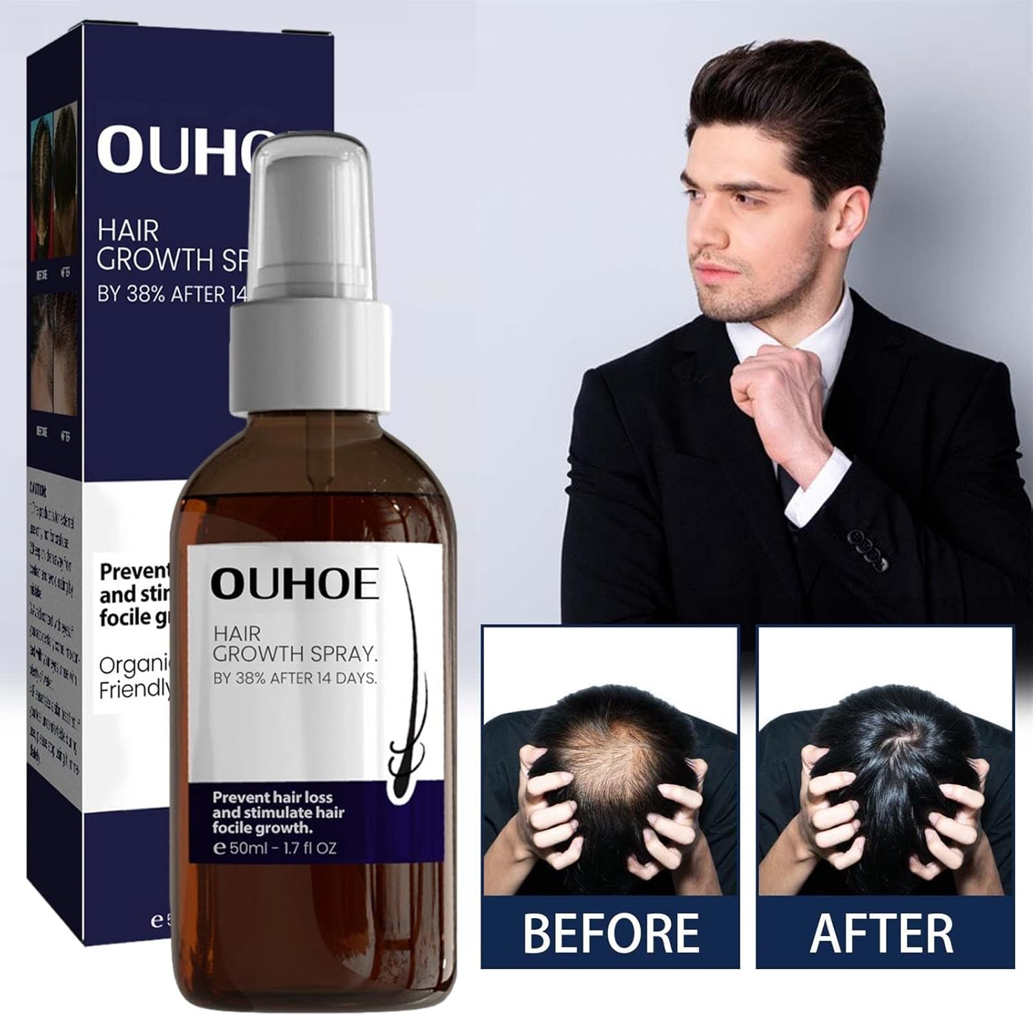 Hair Conditioner Spray,2.11Oz Hair Booster Spray | Plant Extracts Hair Regrowth Extended Nozzle Sprayer for Repairs Damaged Hair Pisole image number 1