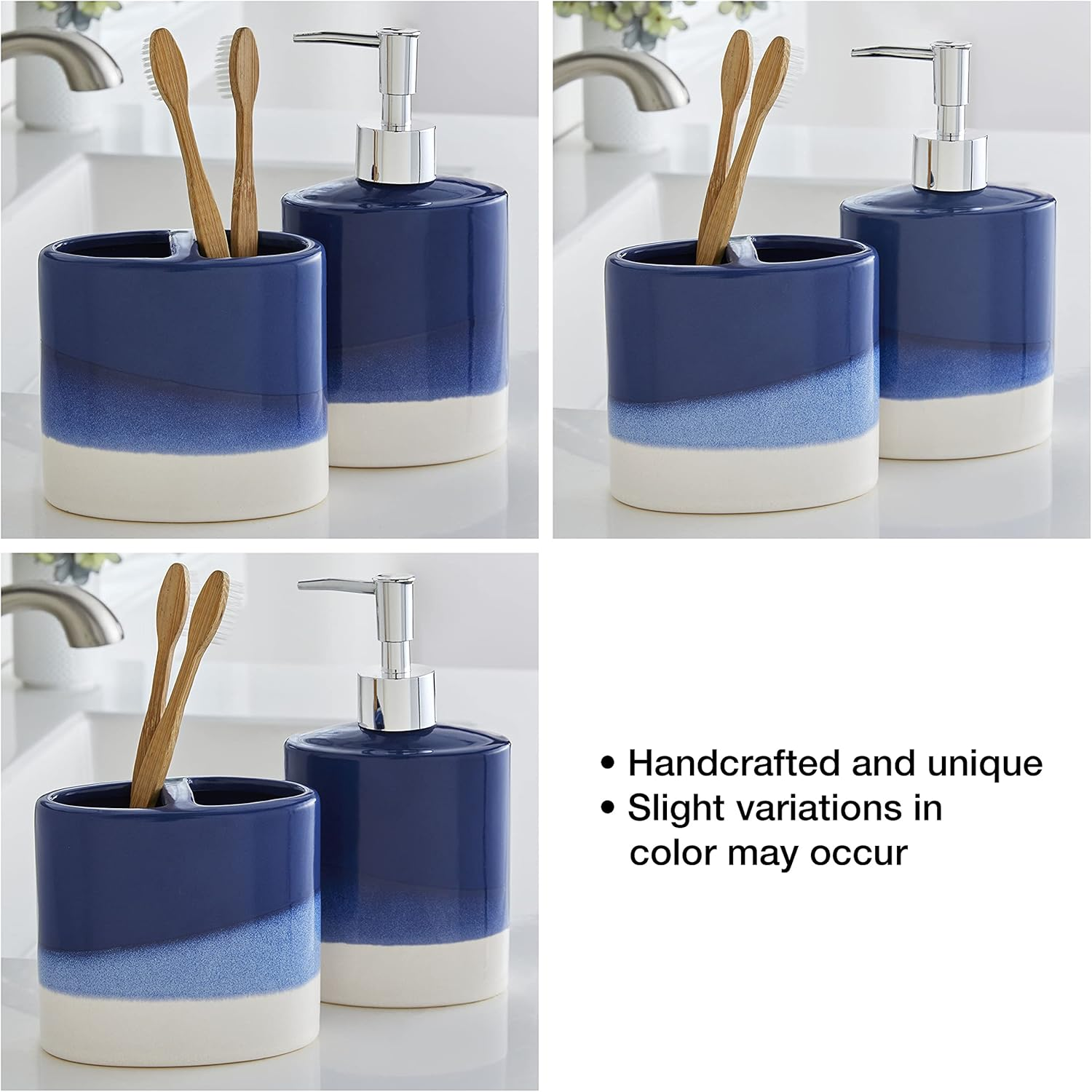 SKL Home by Saturday Knight Ltd. Alanya Lotion Dispenser, Blue image number 2