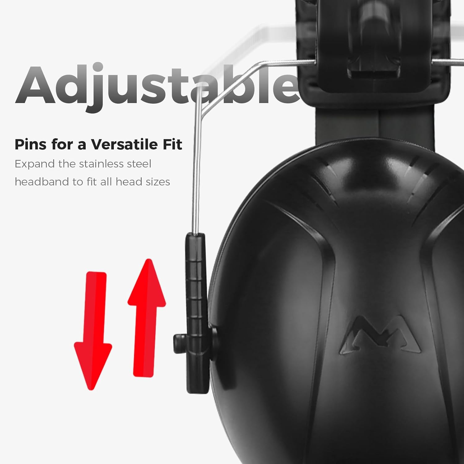 Procase Noise Cancelling Earmuffs, SNR 34 Db Ear Protection, Adjustable Sound Proof Headphones for Adults Kids, Noise Cancelling Headphones for Autism, Effective Hearing Protection -Black - Red image number 6