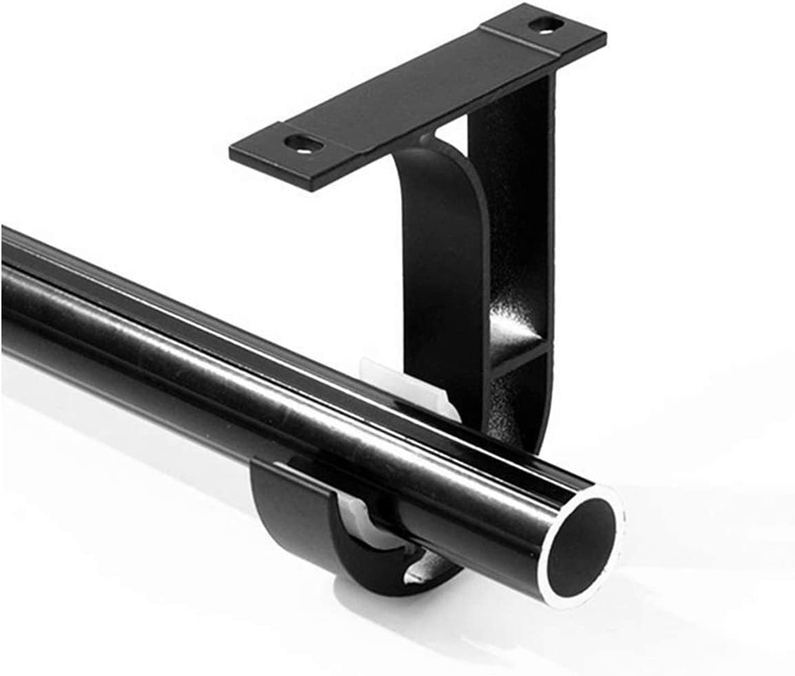 4 Pack Ceiling Curtain Pole Brackets, Heavy Duty Curtain Rail Bracket, Aluminum Alloy, Black Curtain Rod Support Ceiling Brackets Holders for 25Mm to 30Mm Drapery Poles image number 5