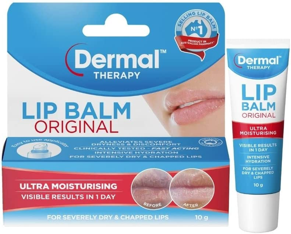Dermal Therapy Original Lip Balm Tube | Designed to Hydrate & Soften Severely Dry Lips | 6 X 10G image number 1