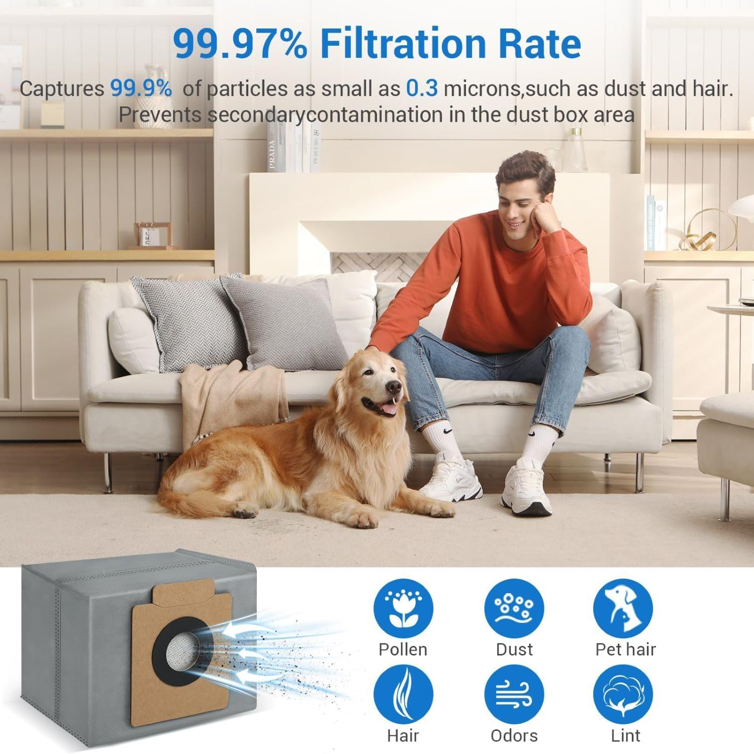 Compatible with Eufy X10 Pro Omni Robot Vacuum Replacement Kit, 21 Pieces, Includes HEPA Filters, Brushes, Mop Pads and Accessories image number 4