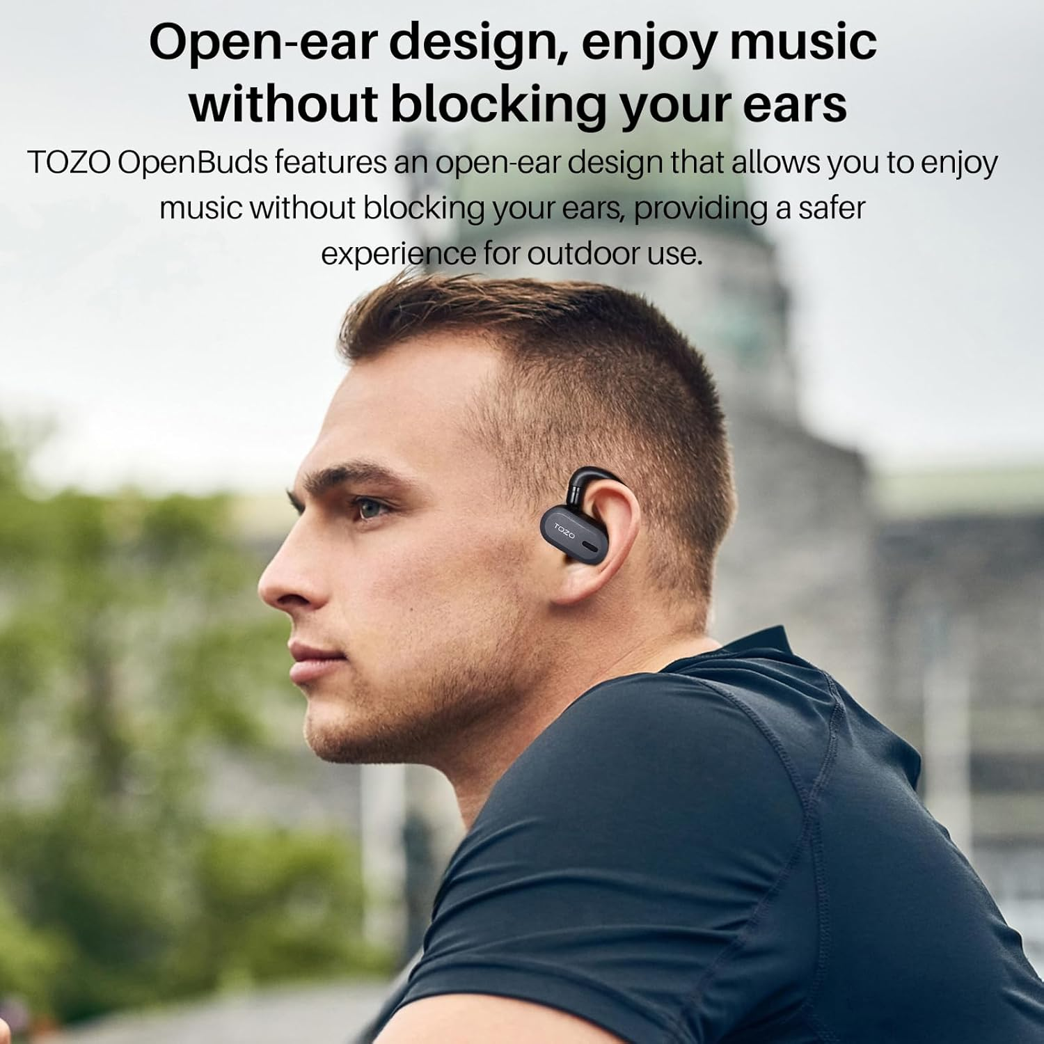 TOZO O2 Lightweight Wireless Earbuds with Multi-Angle Adjustment, True Wireless Bluetooth 5.3 Headphones with Open Ear Design for Long-Lasting Comfort, Crystal-Clear Calls for Driving, Meeting image number 5